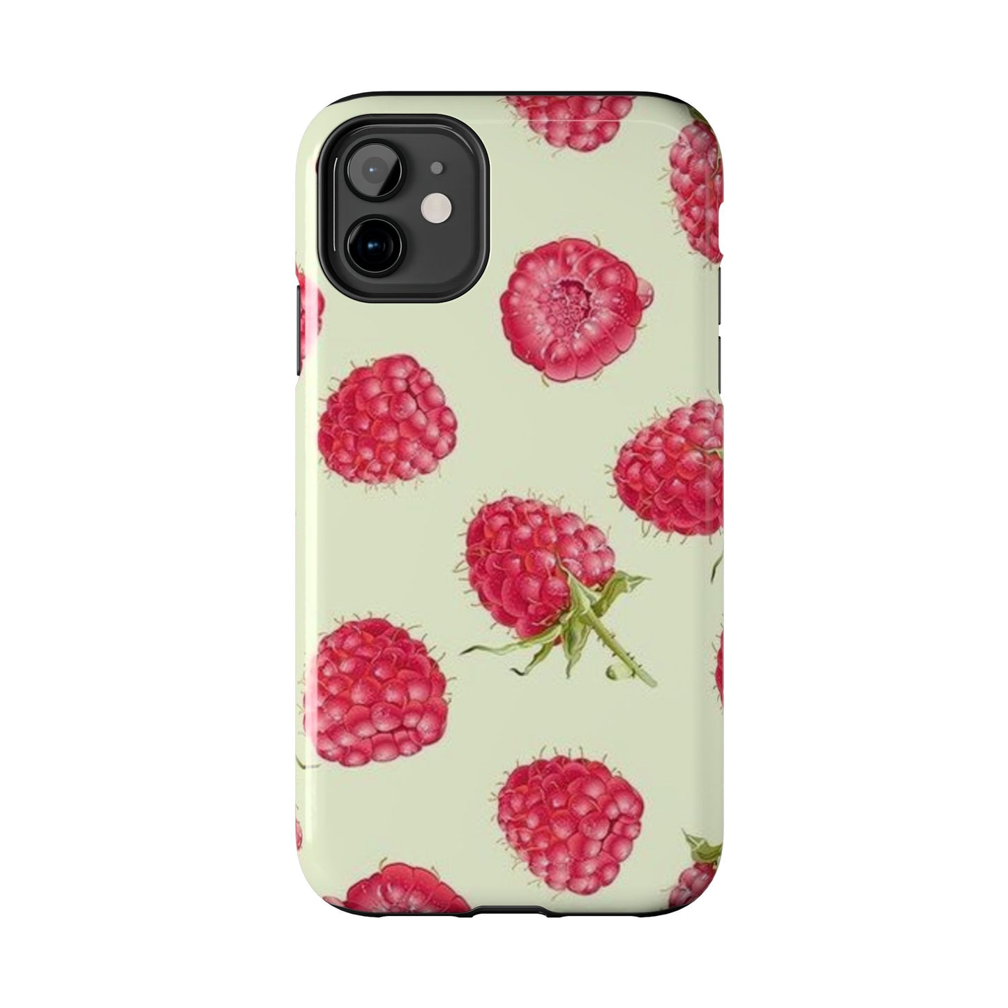 Raspberry Phone Case, Fruit, Cute, Clean Girl, Glossy Phone Case