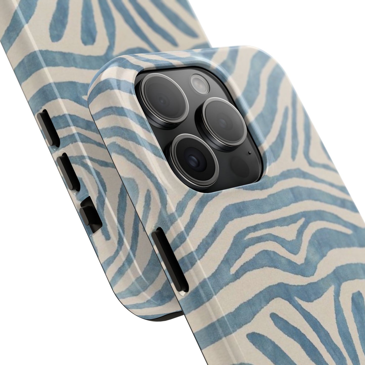 Blue Zebra Print Aesthetic Phone Case
