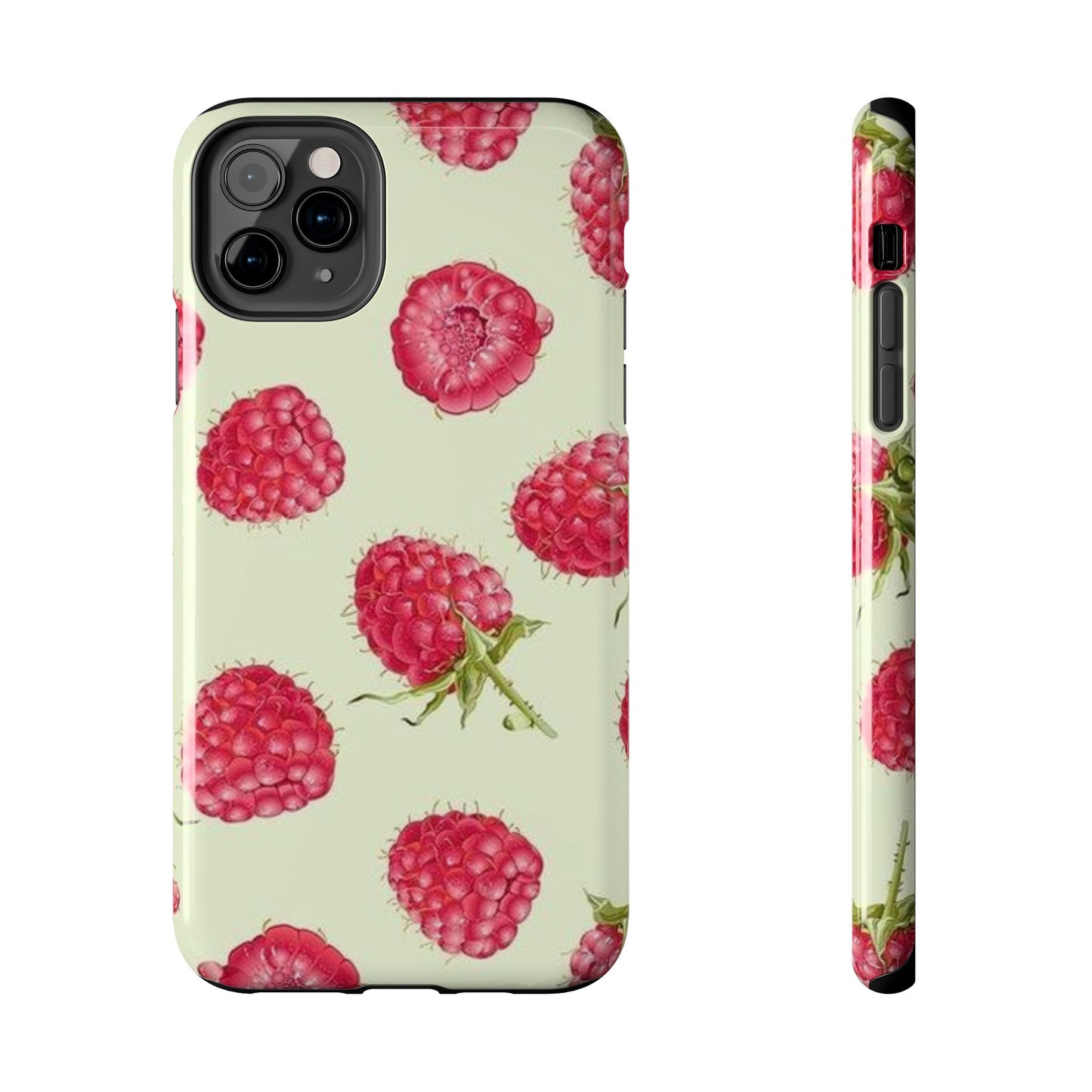 Raspberry Phone Case, Fruit, Cute, Clean Girl, Glossy Phone Case