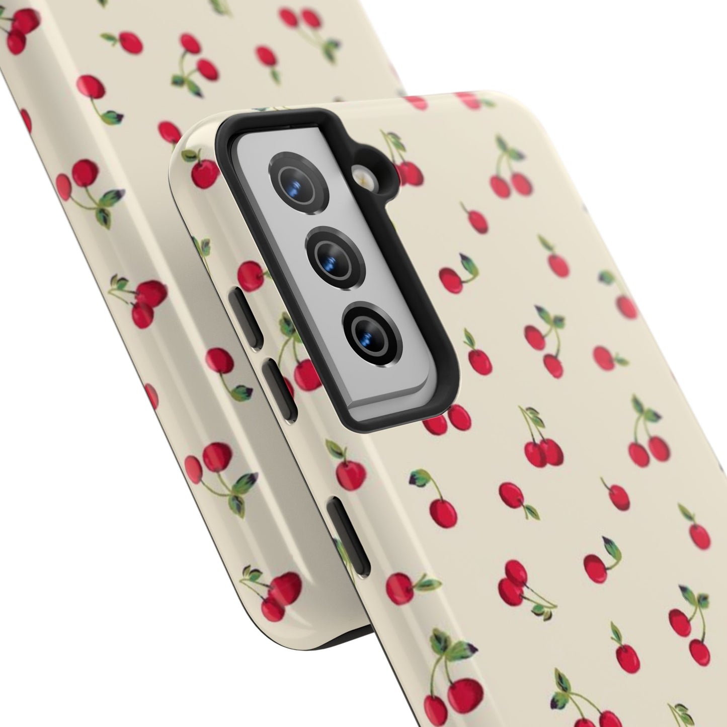 Cherry Print Glossy Phone Case, Feminine, Cutesy