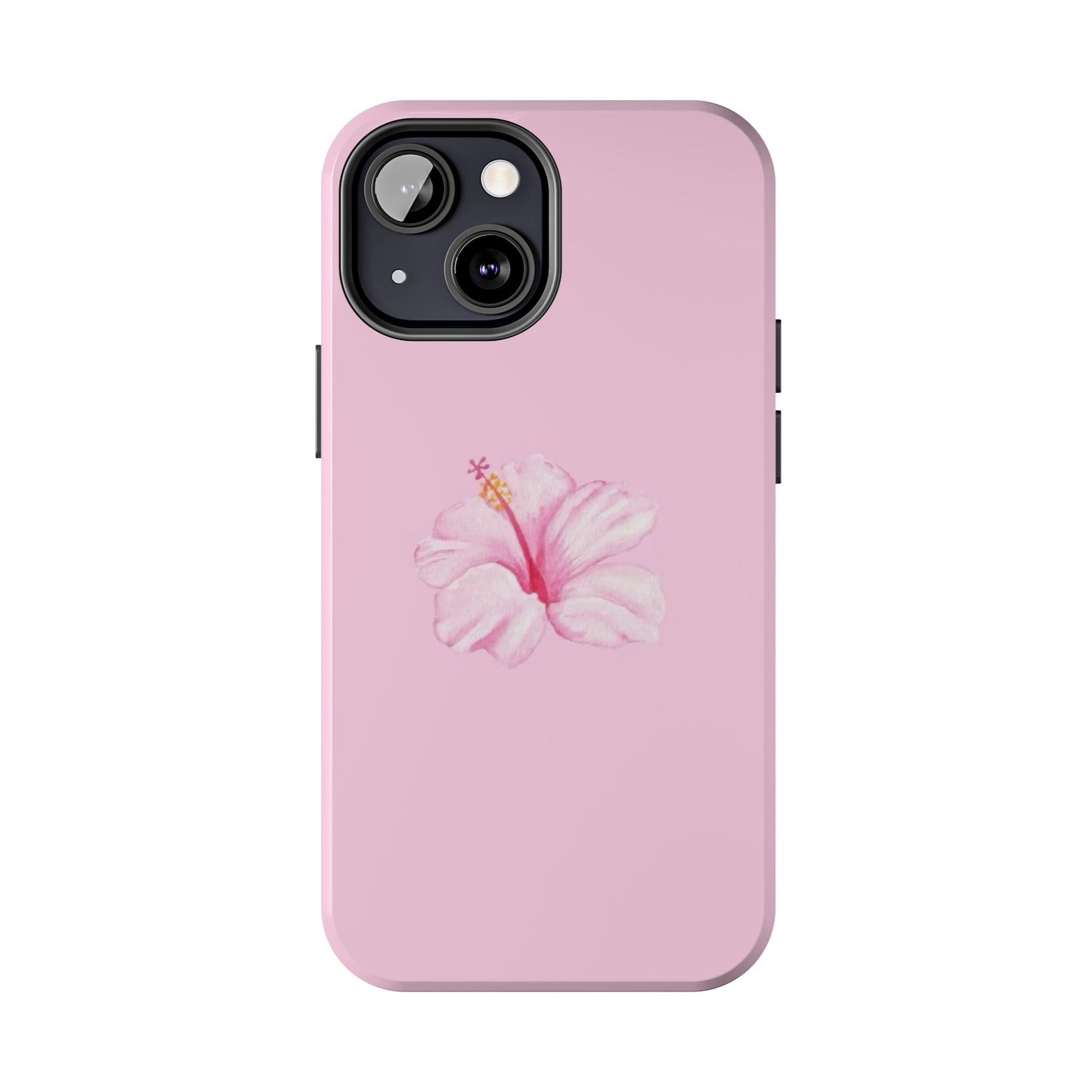 Hibiscus Flower Phone Case, Pink, Tropical, Hawaiin, Clean Girl Aesthetic, Preppy, Glossy Phone Case