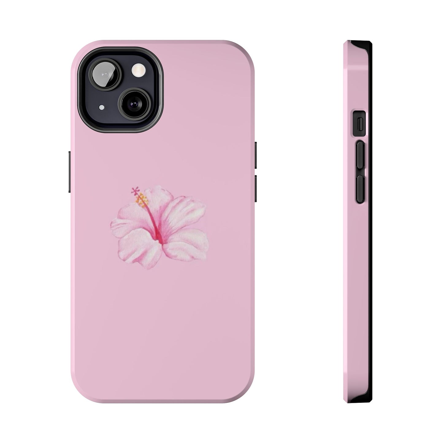 Hibiscus Flower Phone Case, Pink, Tropical, Hawaiin, Clean Girl Aesthetic, Preppy, Glossy Phone Case