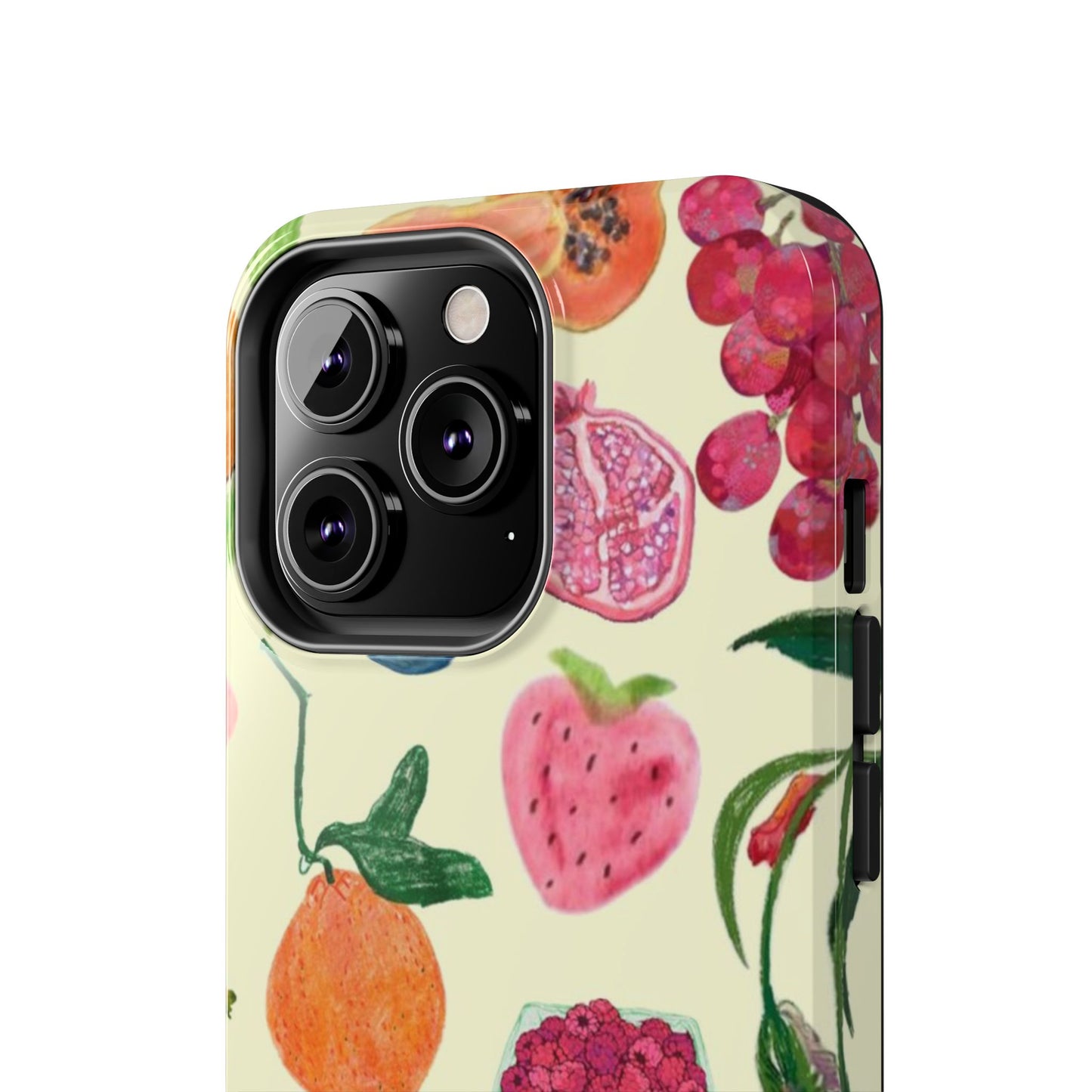 Fruit Print Phone Case, Yellow, Aesthetic, Hailey Bieber, Matilda Djerf, LA, Preppy, Clean Girl, Glossy Phone Case