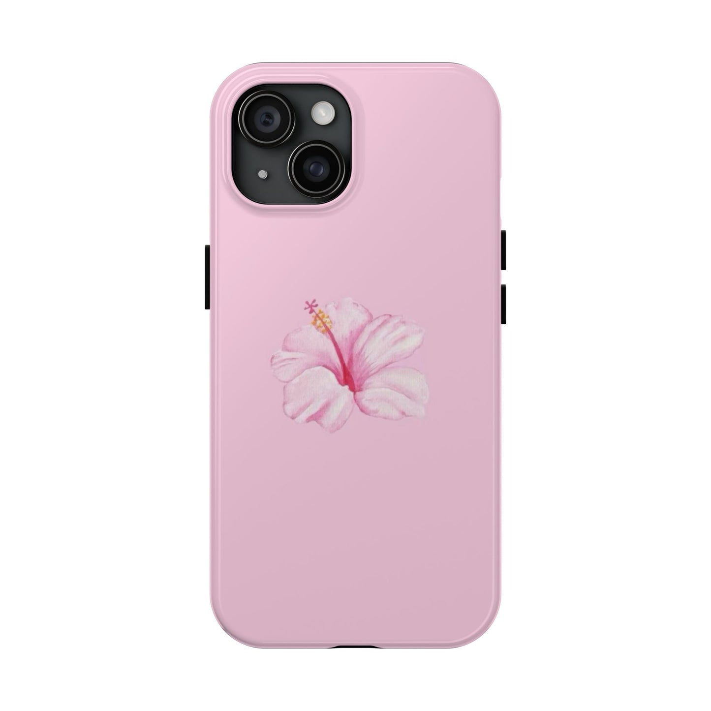 Hibiscus Flower Phone Case, Pink, Tropical, Hawaiin, Clean Girl Aesthetic, Preppy, Glossy Phone Case
