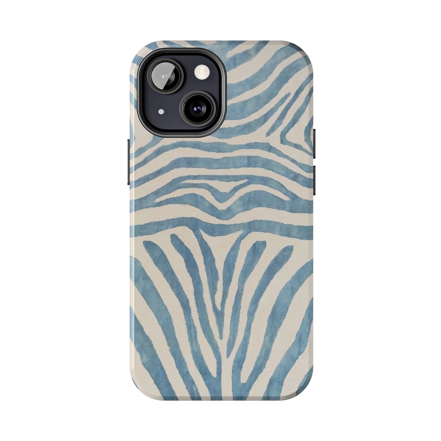 Blue Zebra Print Aesthetic Phone Case