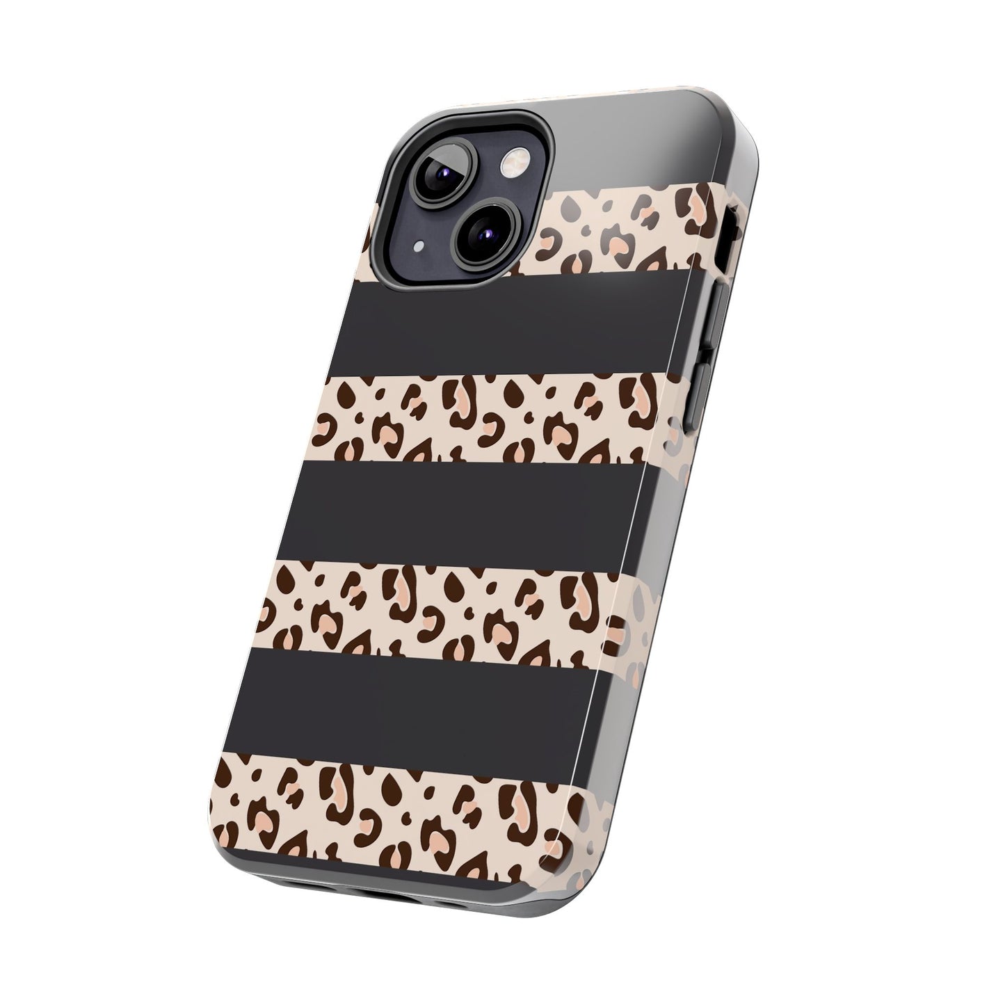 Cheetah Print Striped iPhone Case – Black Striped Cheetah Print Aesthetic