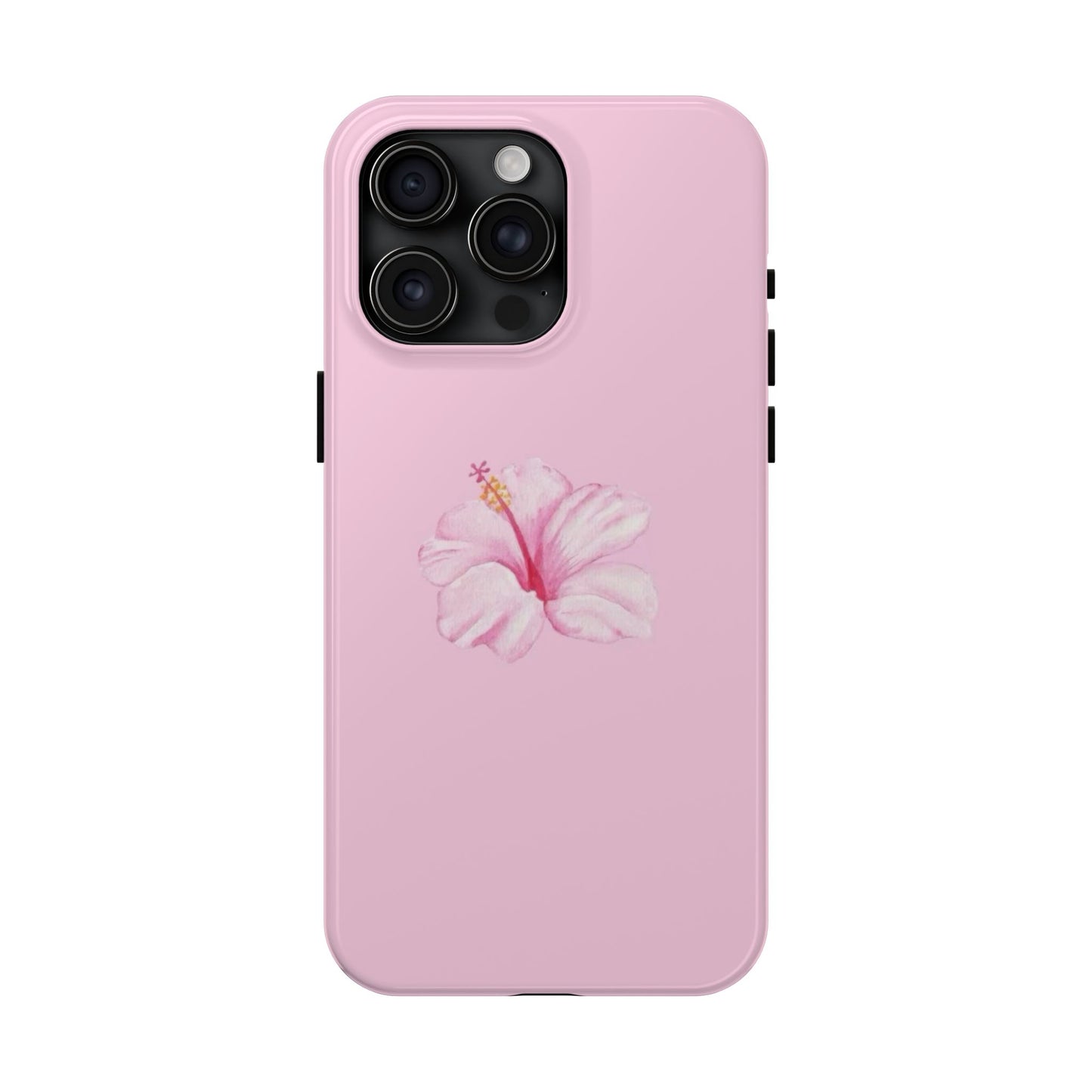 Hibiscus Flower Phone Case, Pink, Tropical, Hawaiin, Clean Girl Aesthetic, Preppy, Glossy Phone Case