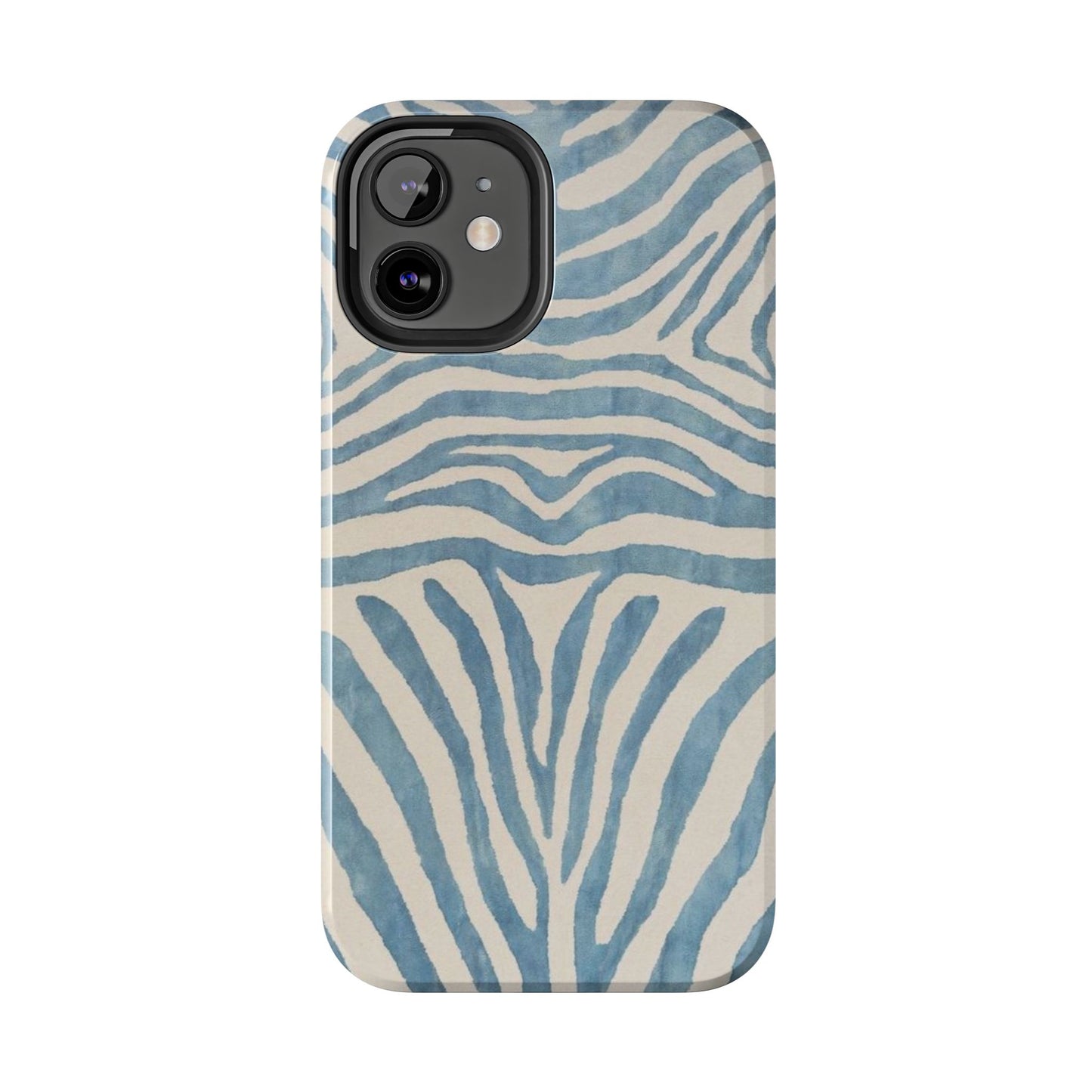 Blue Zebra Print Aesthetic Phone Case