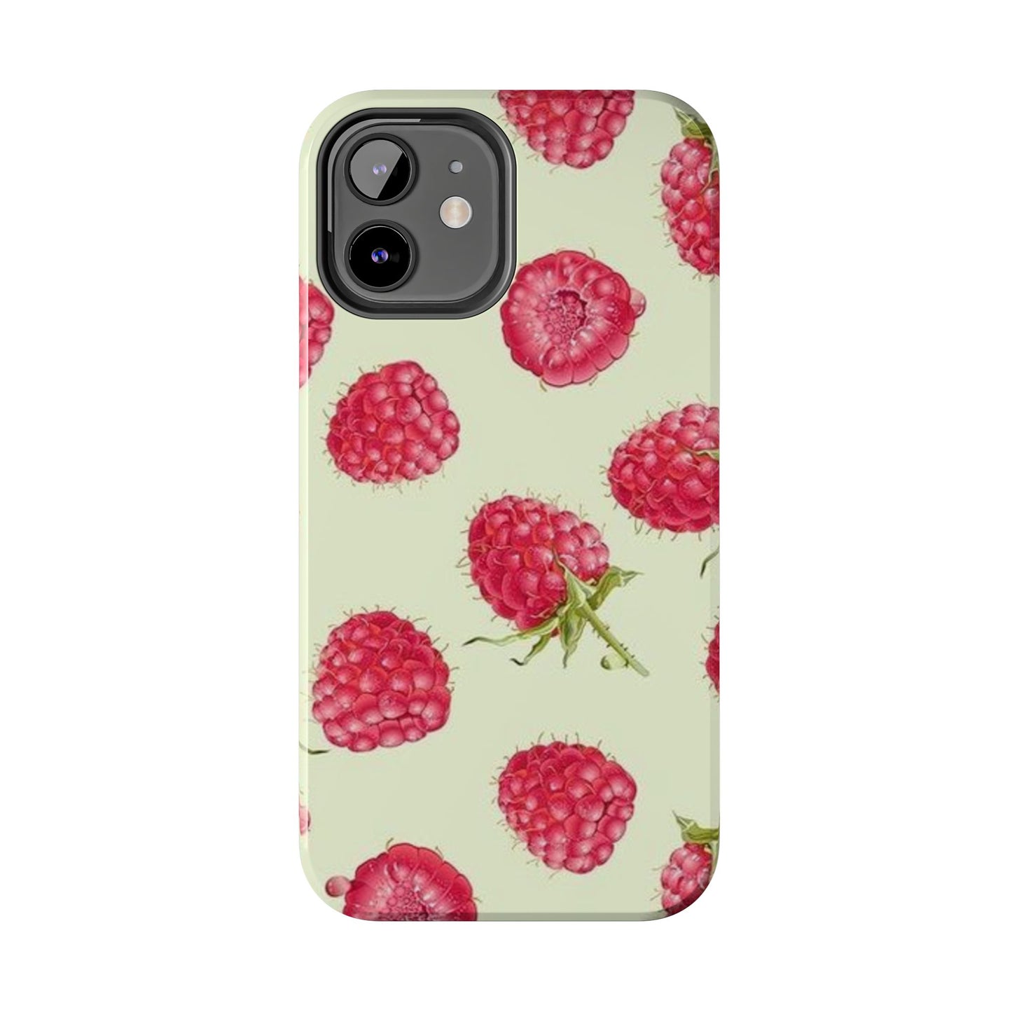 Raspberry Phone Case, Fruit, Cute, Clean Girl, Glossy Phone Case