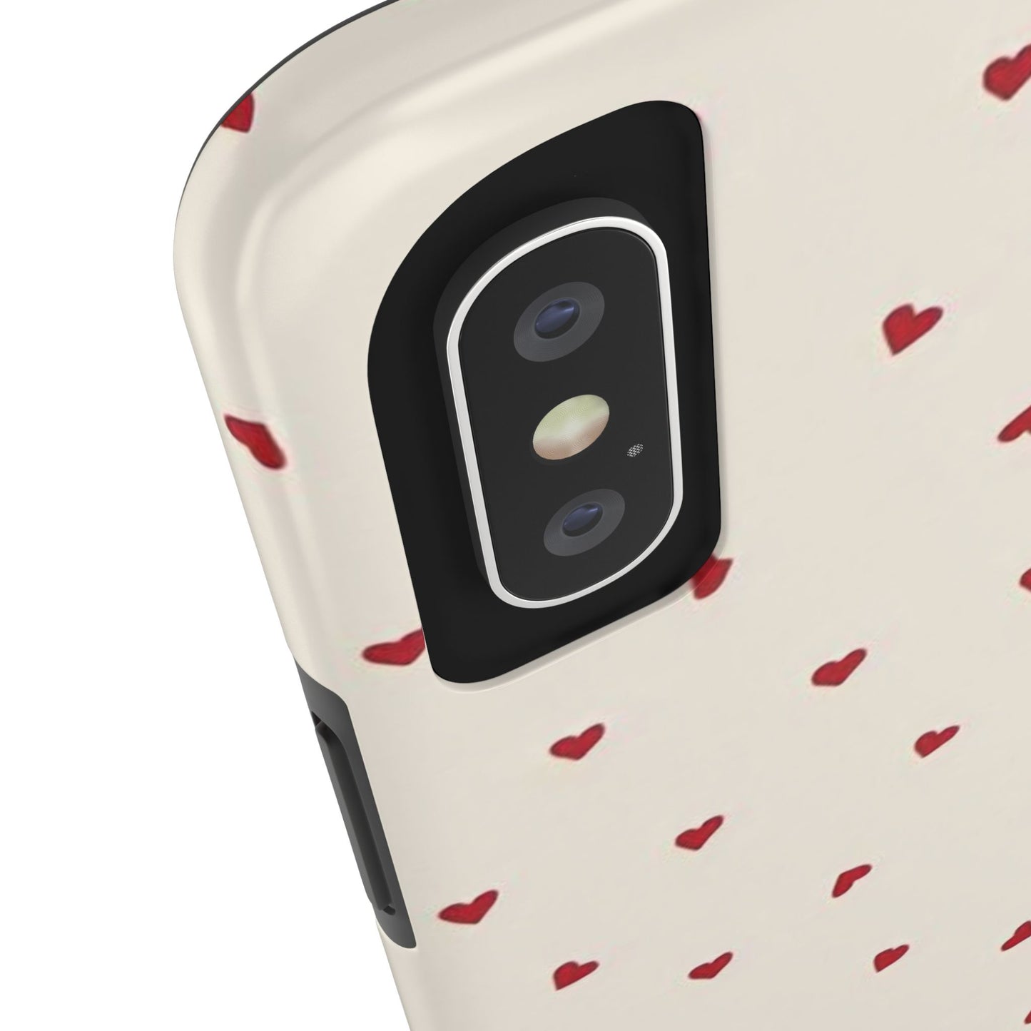 Glossy Phone Case, Red Heart Print, Coquette, Aesthetic Phone Case