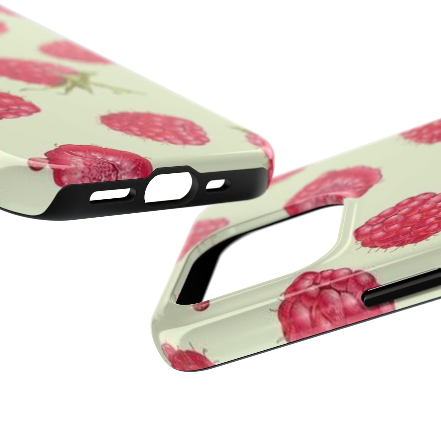 Raspberry Phone Case, Fruit, Cute, Clean Girl, Glossy Phone Case