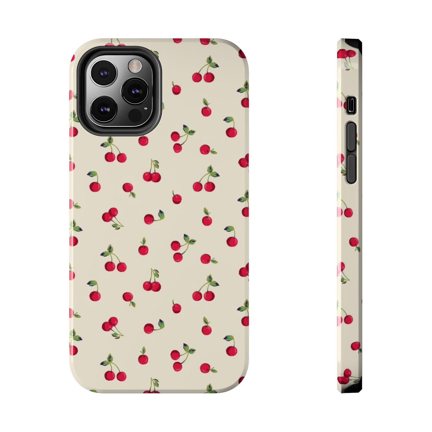 Cherry Print Glossy Phone Case, Feminine, Cutesy