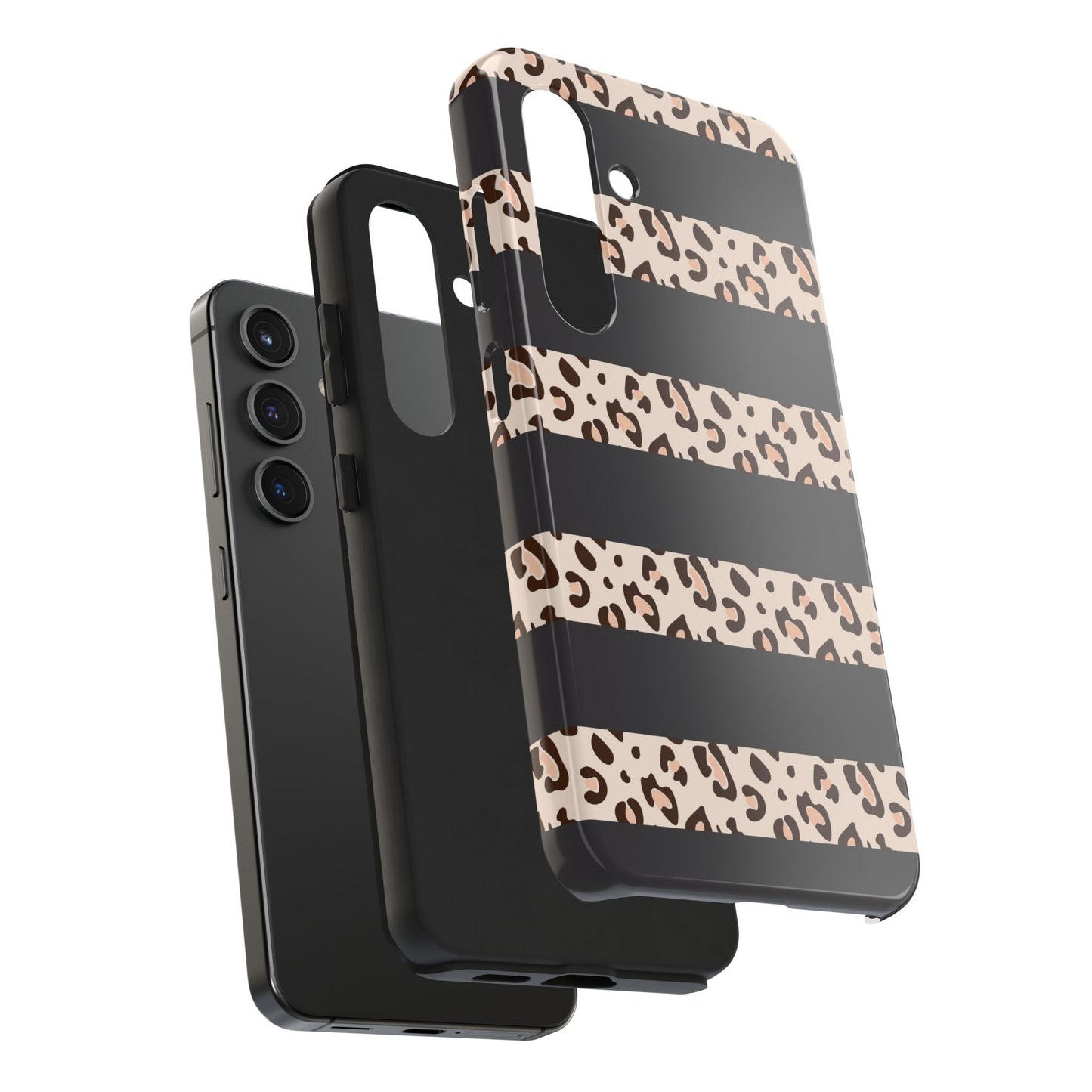 Cheetah Print Striped iPhone Case – Black Striped Cheetah Print Aesthetic