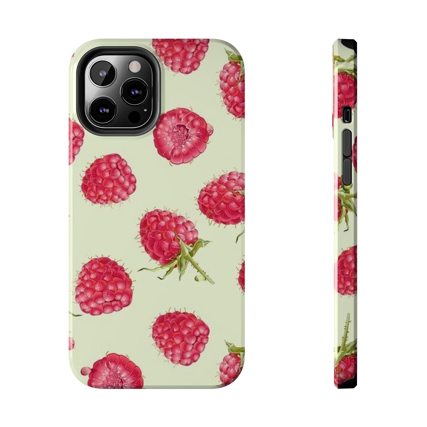 Raspberry Phone Case, Fruit, Cute, Clean Girl, Glossy Phone Case