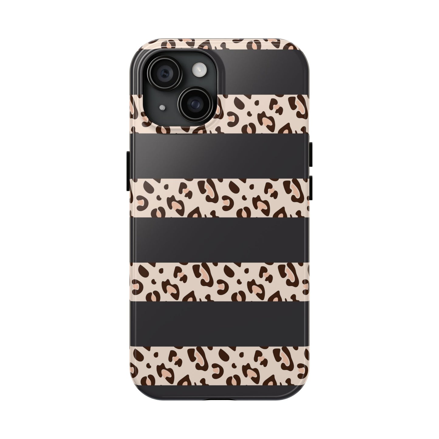 Cheetah Print Striped iPhone Case – Black Striped Cheetah Print Aesthetic