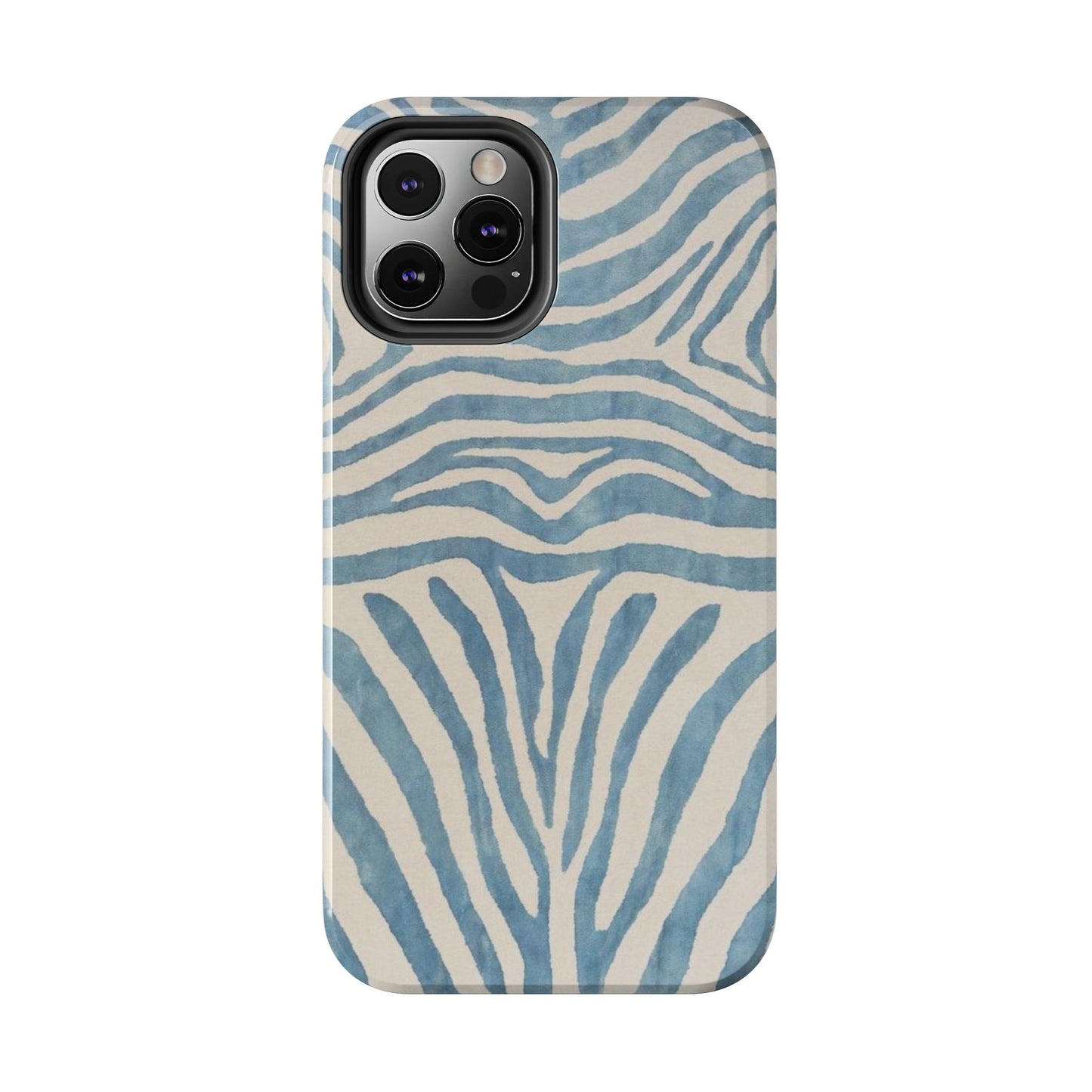 Blue Zebra Print Aesthetic Phone Case