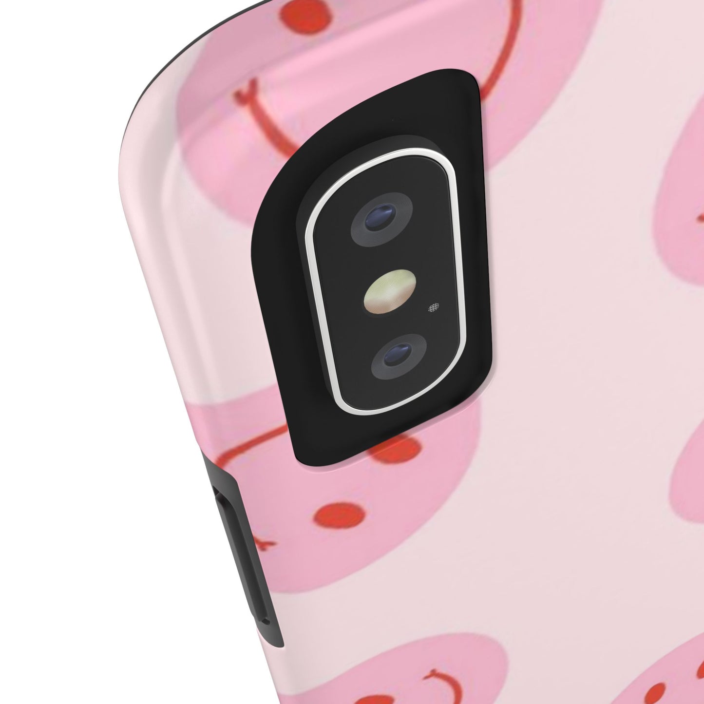 Smiley Face Pink Aesthetic Glossy Phone Case
