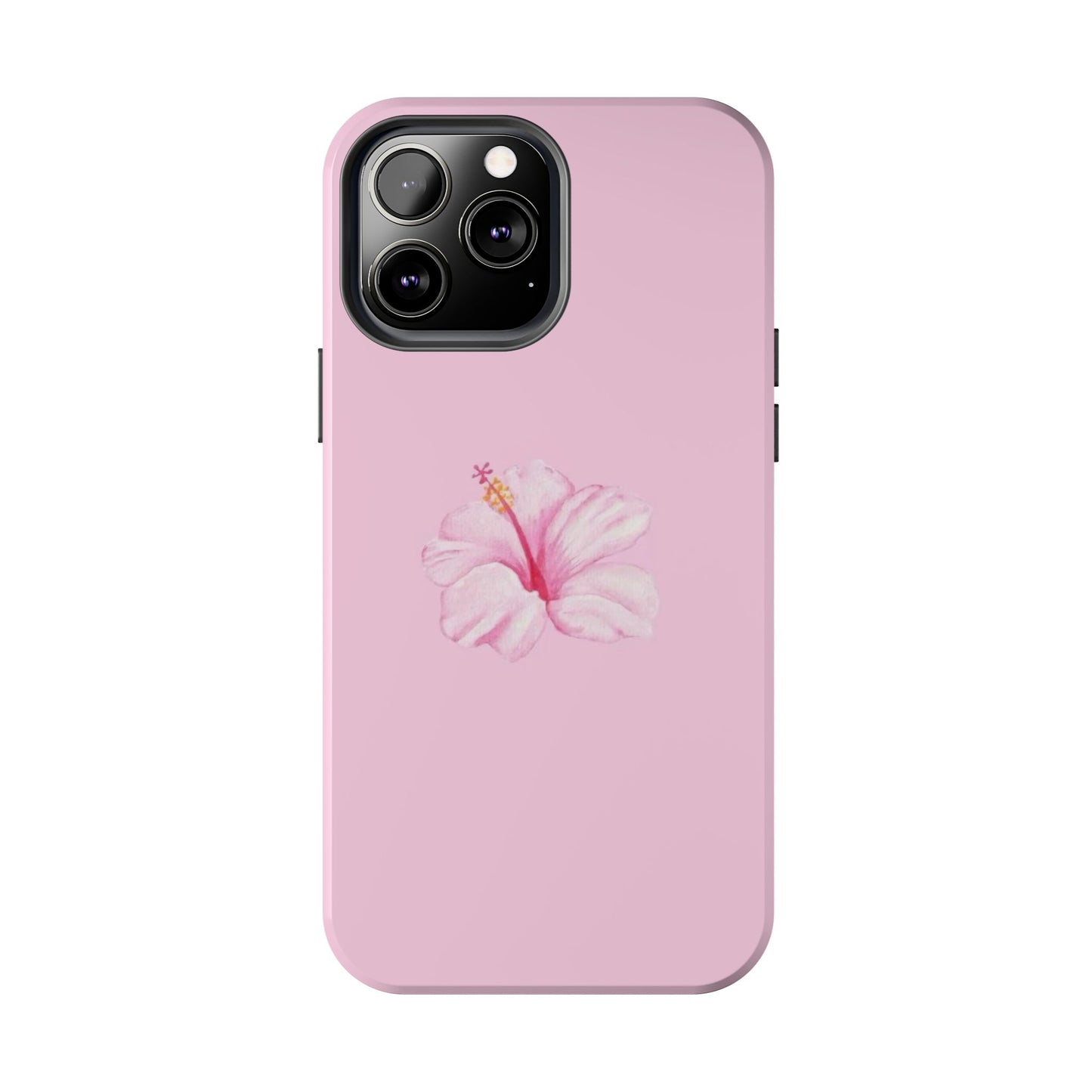 Hibiscus Flower Phone Case, Pink, Tropical, Hawaiin, Clean Girl Aesthetic, Preppy, Glossy Phone Case