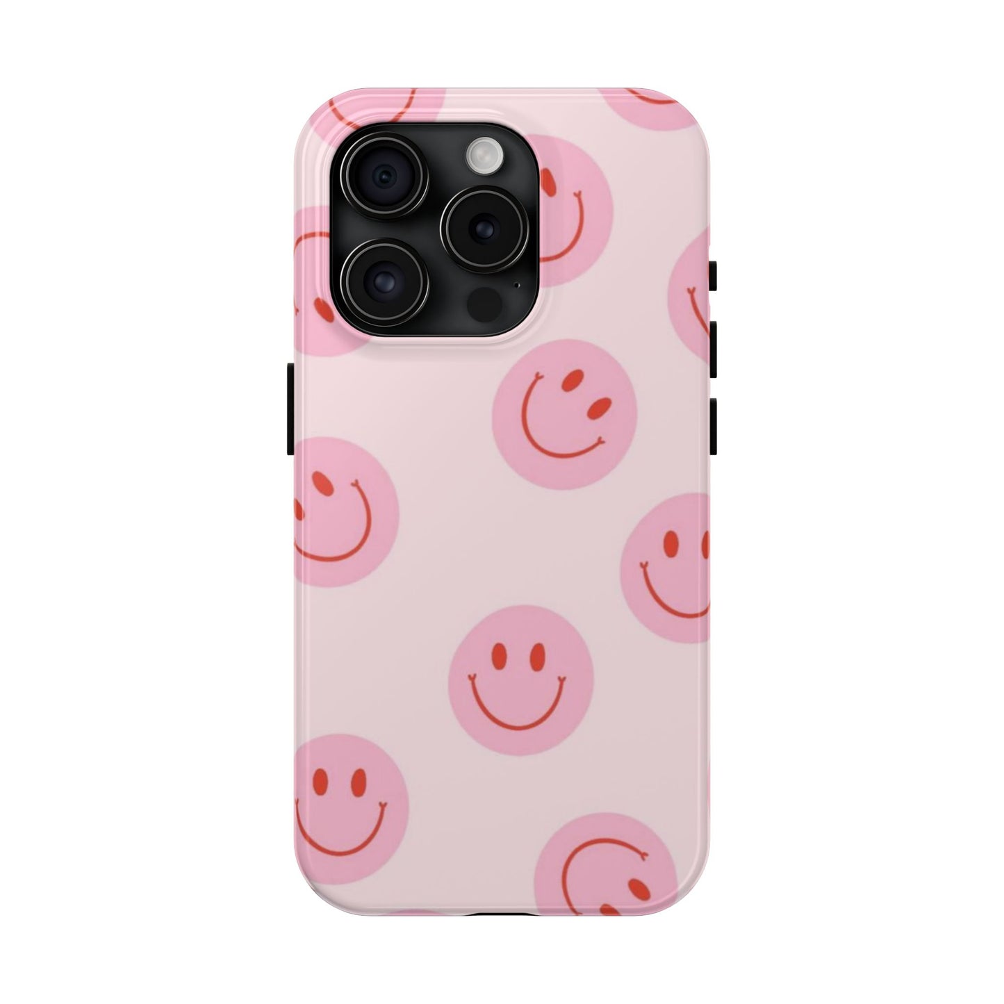 Smiley Face Pink Aesthetic Glossy Phone Case