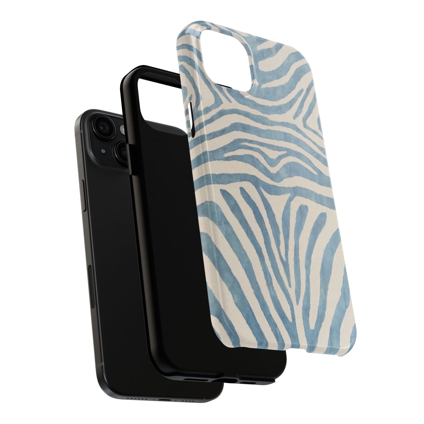 Blue Zebra Print Aesthetic Phone Case