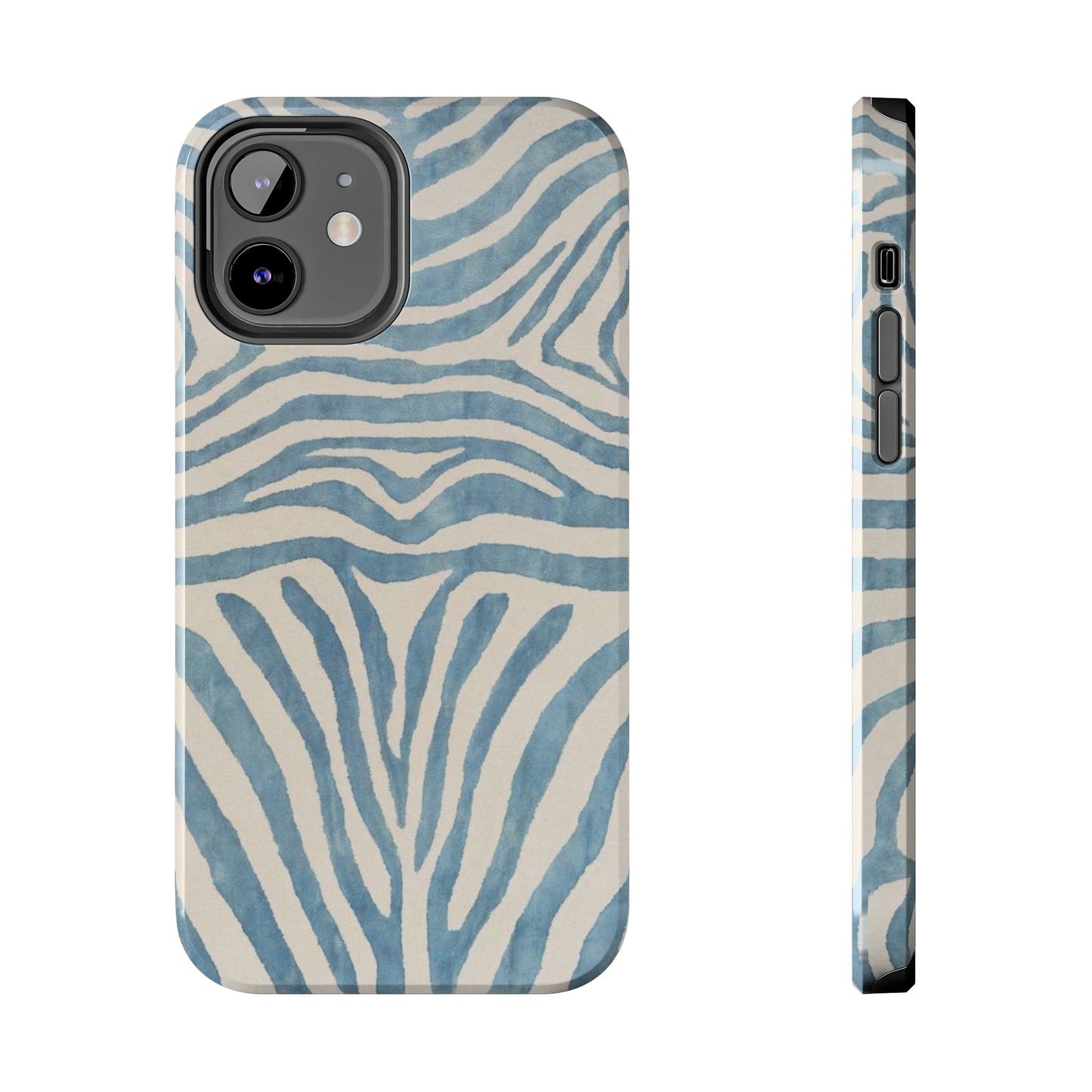 Blue Zebra Print Aesthetic Phone Case
