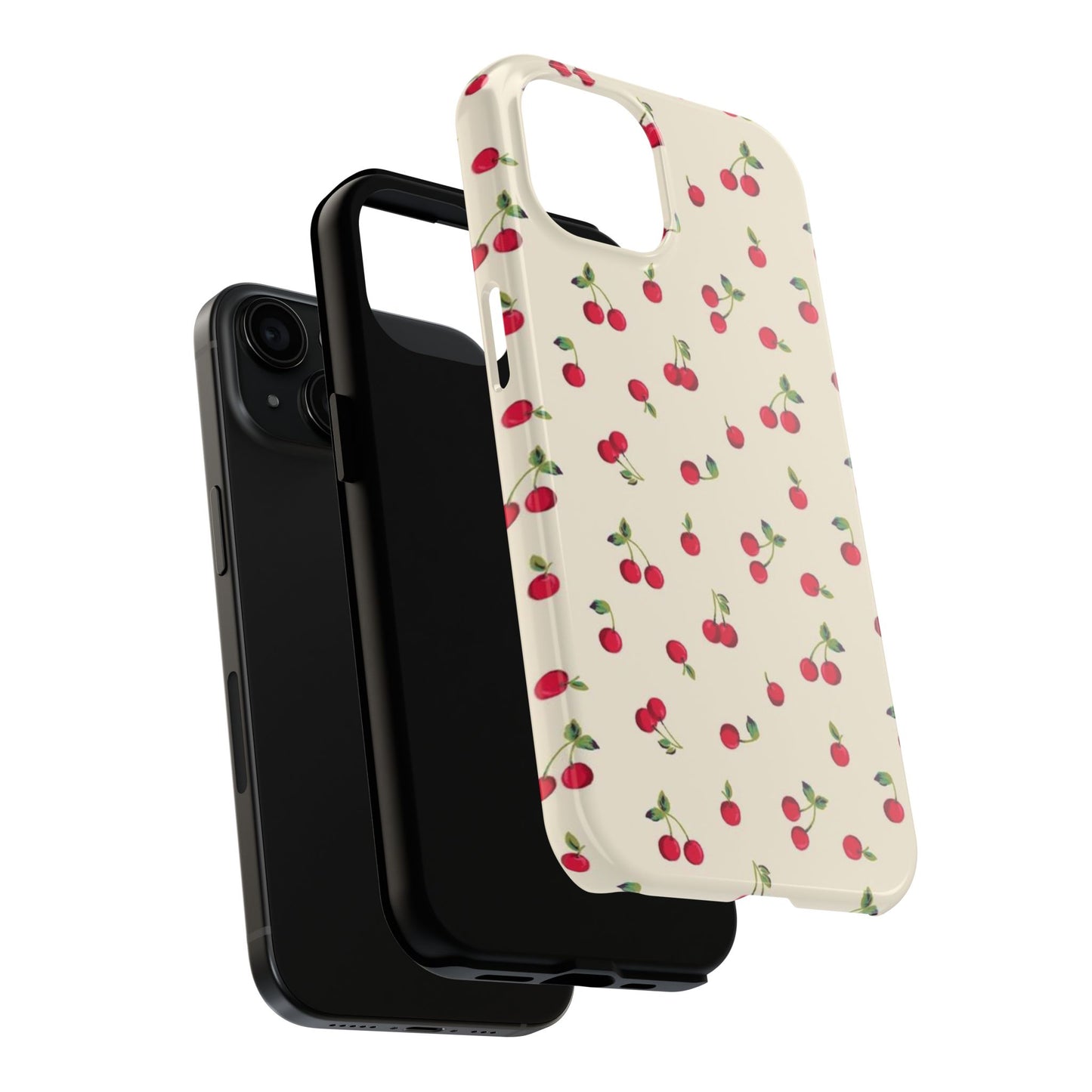 Cherry Print Glossy Phone Case, Feminine, Cutesy