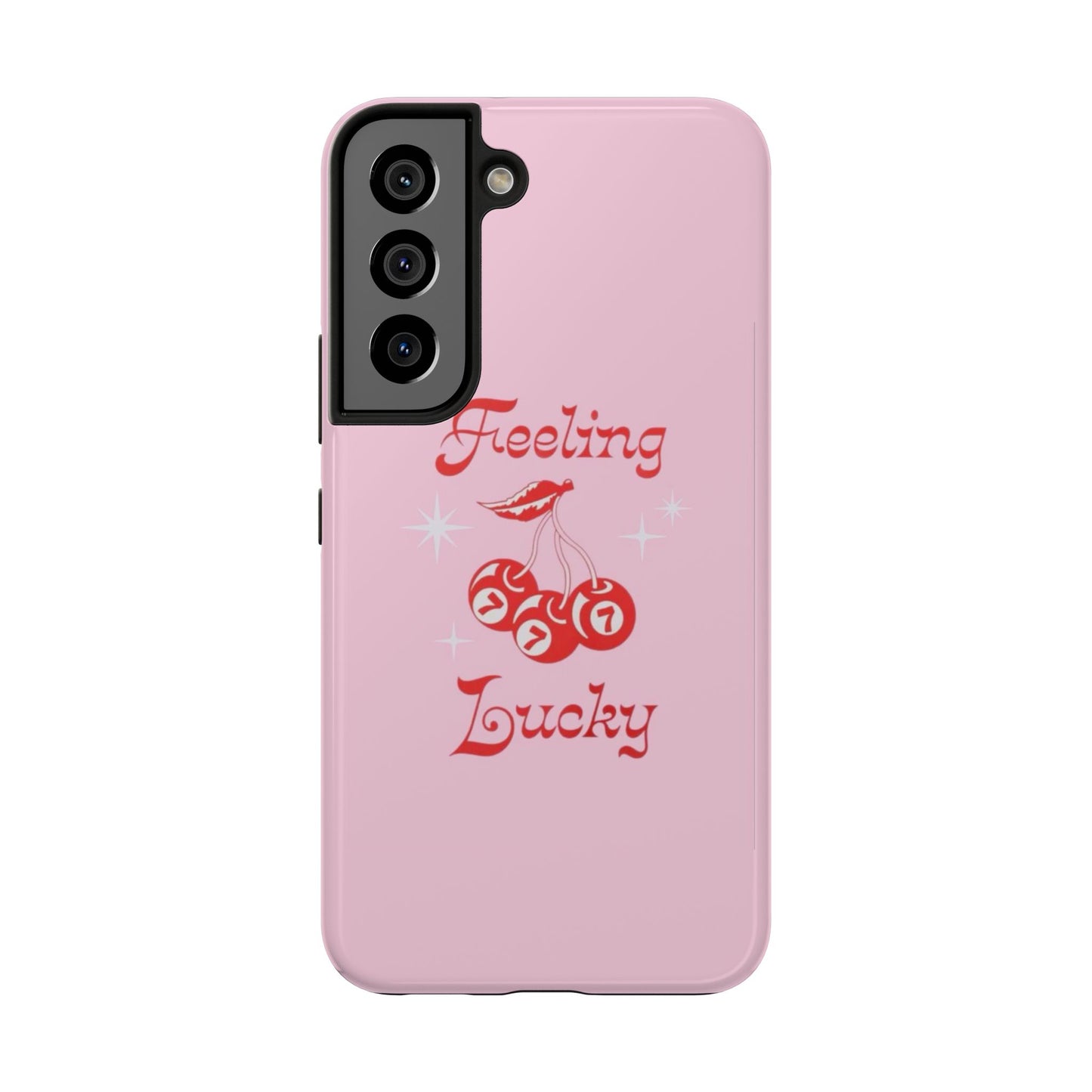 Feeling Lucky Pink Aesthetic Glossy Phone Case, Affirmations