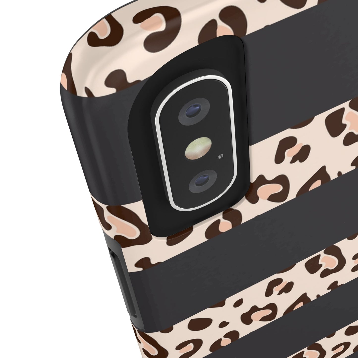 Cheetah Print Striped iPhone Case – Black Striped Cheetah Print Aesthetic