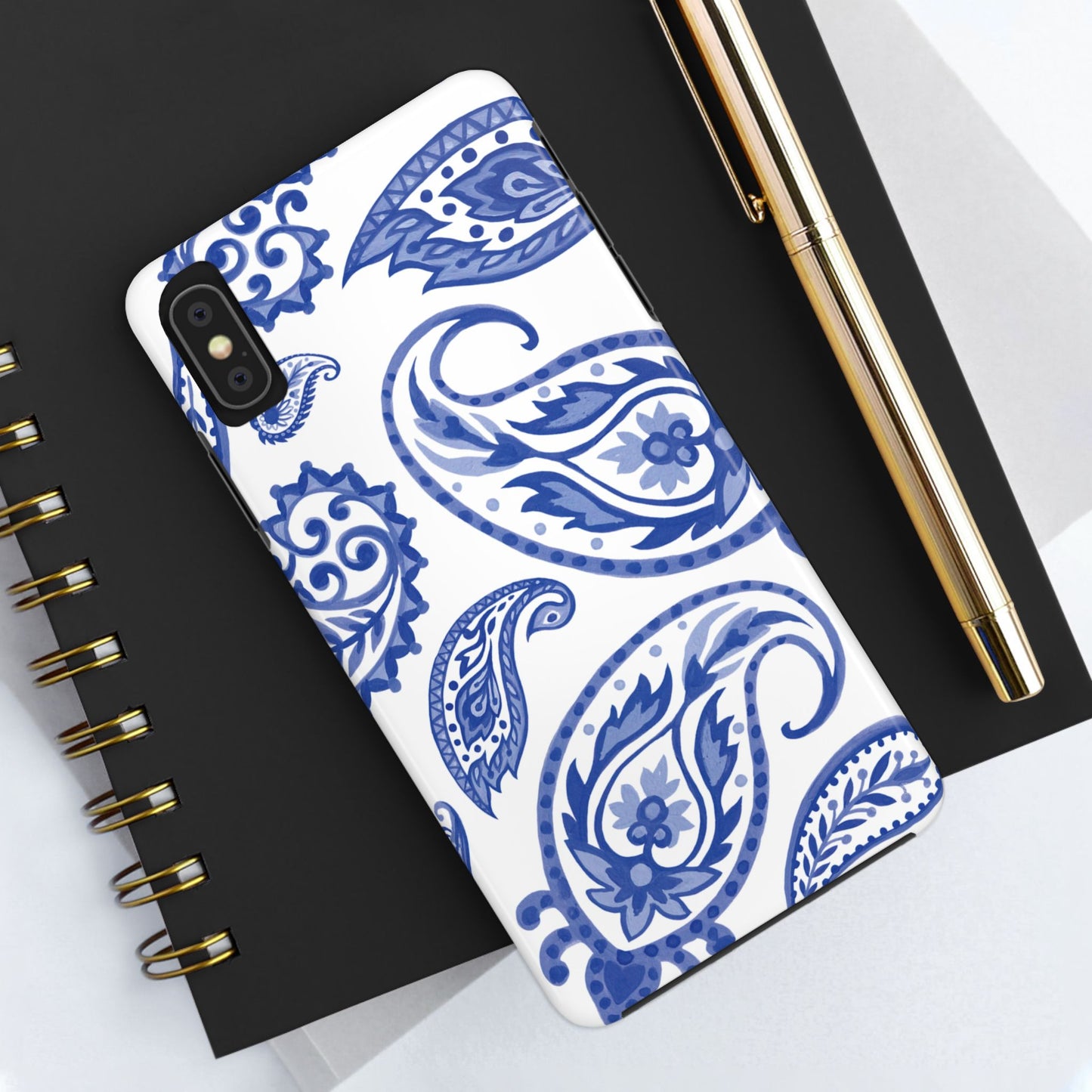 Paisley Blue and White phone case