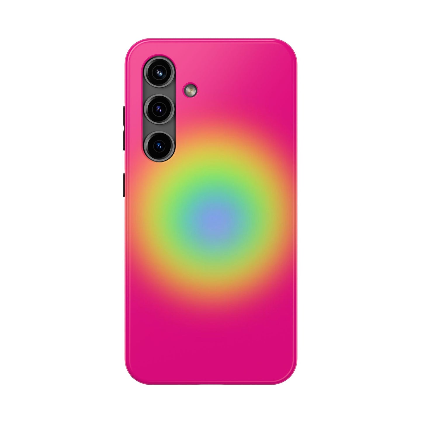 Pink Aura Phone Case, Pink, Yellow, Trendy, Clean Girl Aesthetic, Preppy, Glossy Phone Case