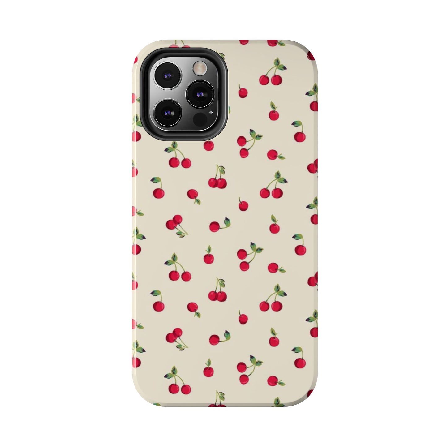 Cherry Print Glossy Phone Case, Feminine, Cutesy