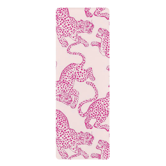 Pink and Creme Tiger Print Yoga Mat