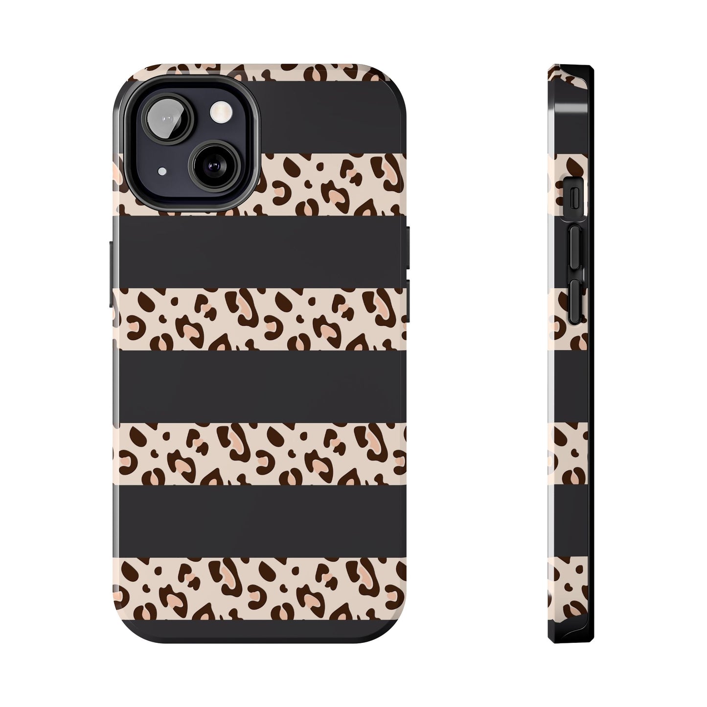 Cheetah Print Striped iPhone Case – Black Striped Cheetah Print Aesthetic