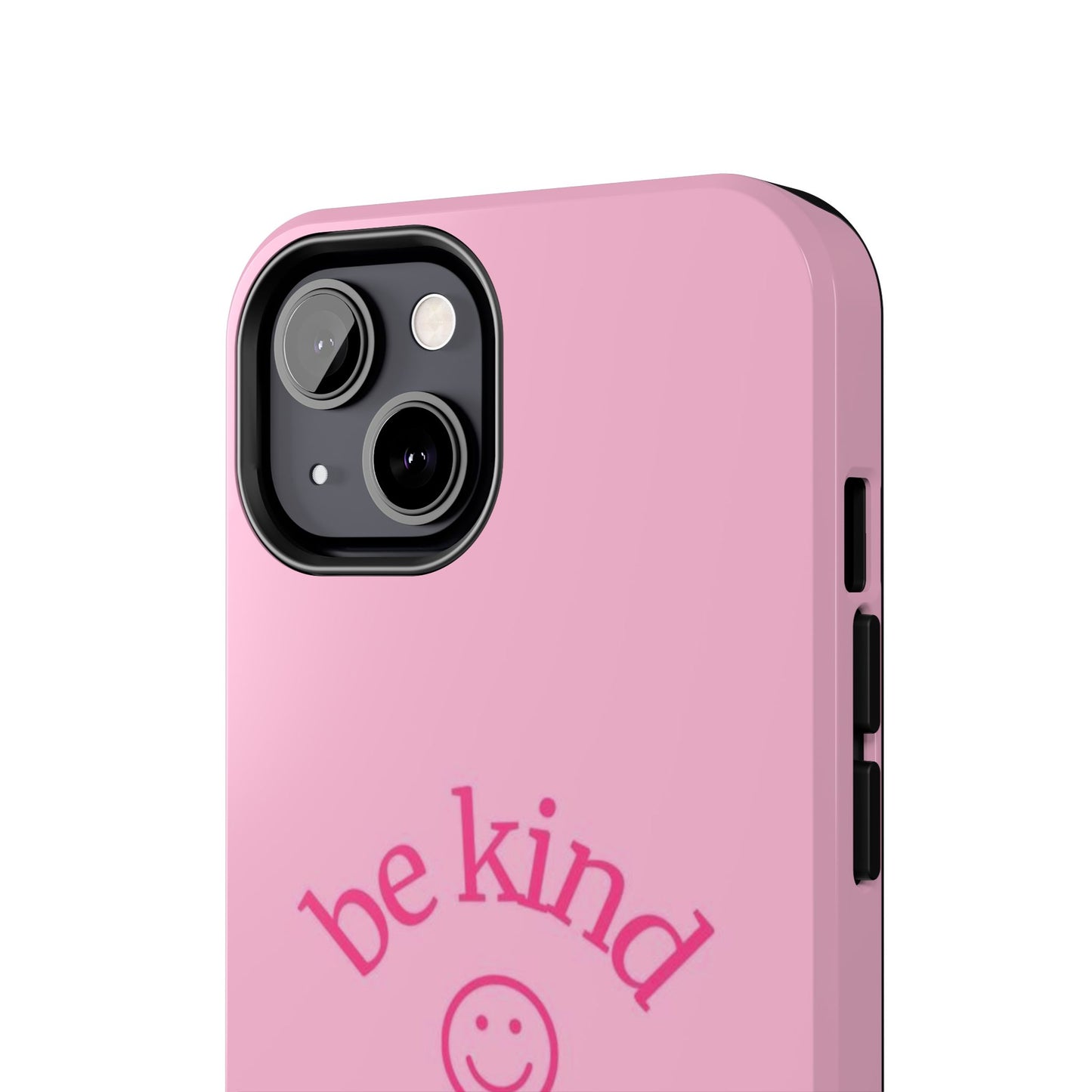Be Kind Smiley Face Phone Case, Pink, Glossy
