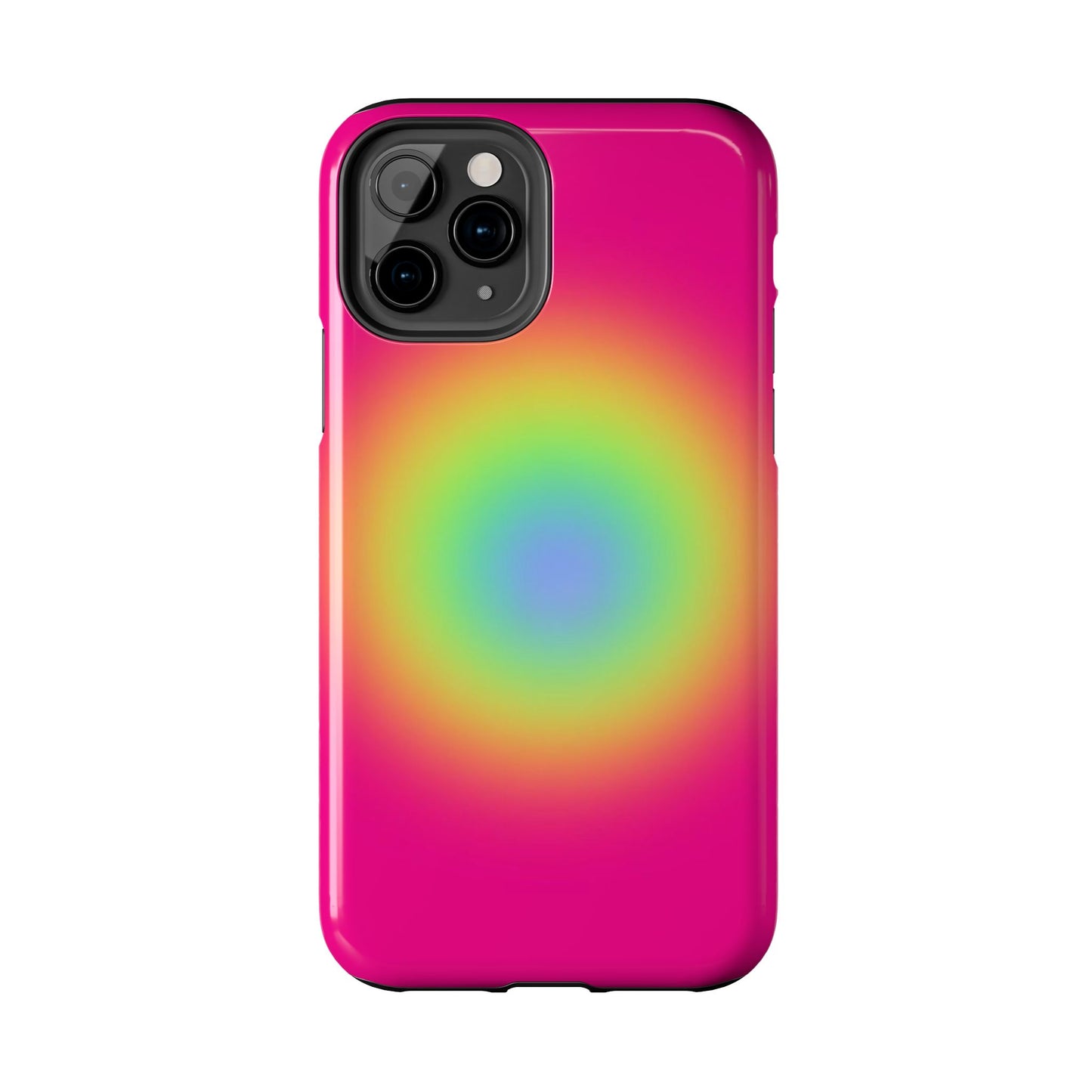 Pink Aura Phone Case, Pink, Yellow, Trendy, Clean Girl Aesthetic, Preppy, Glossy Phone Case