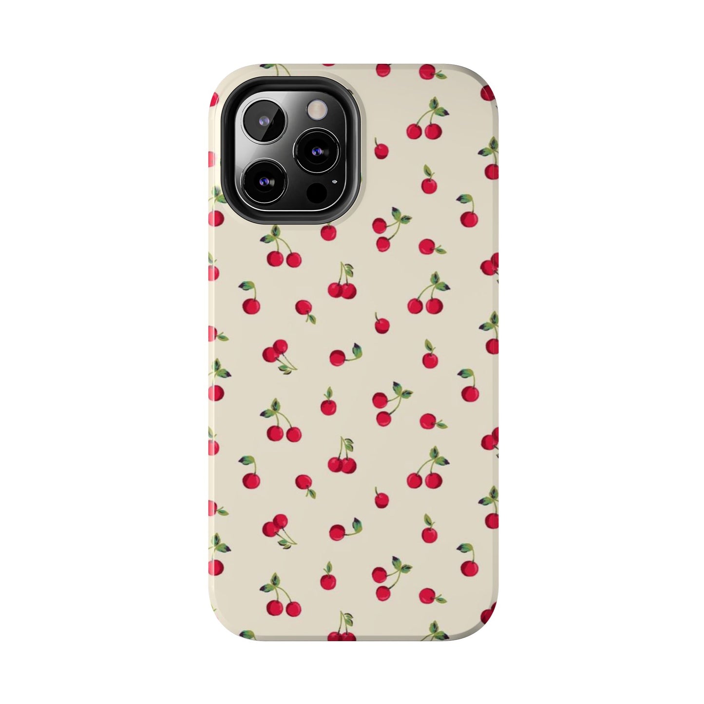 Cherry Print Glossy Phone Case, Feminine, Cutesy