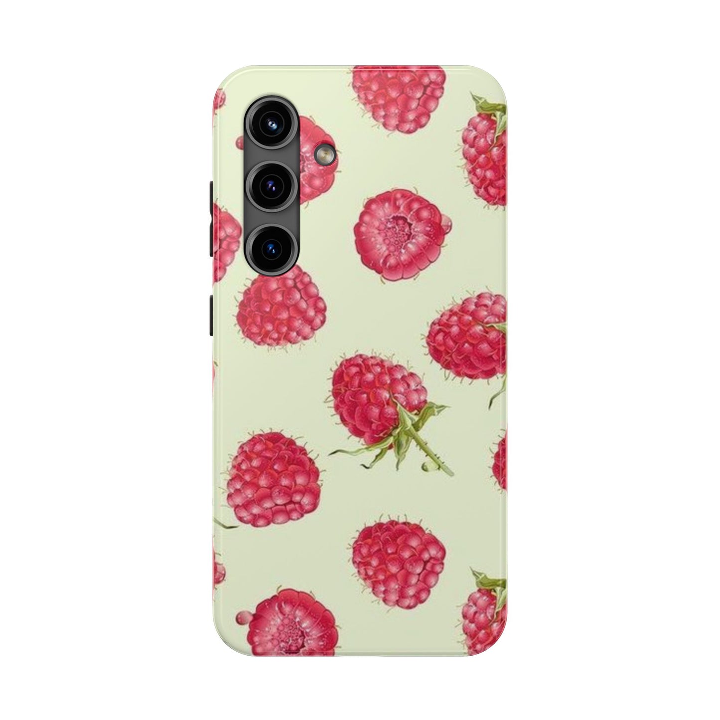 Raspberry Phone Case, Fruit, Cute, Clean Girl, Glossy Phone Case