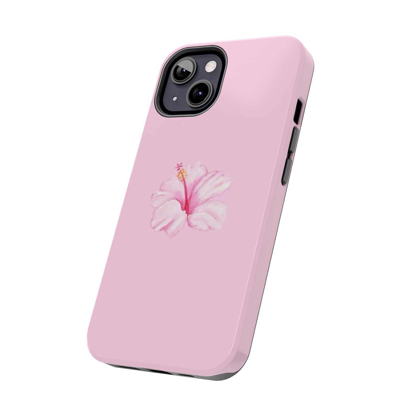 Hibiscus Flower Phone Case, Pink, Tropical, Hawaiin, Clean Girl Aesthetic, Preppy, Glossy Phone Case