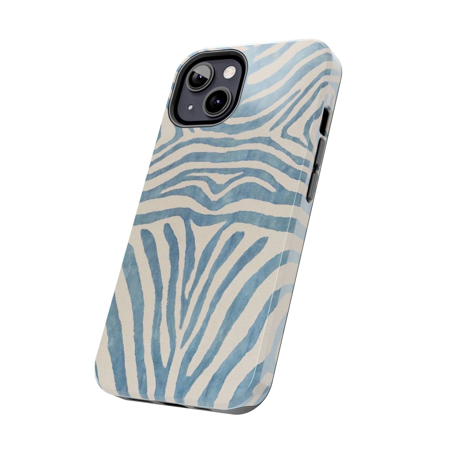 Blue Zebra Print Aesthetic Phone Case