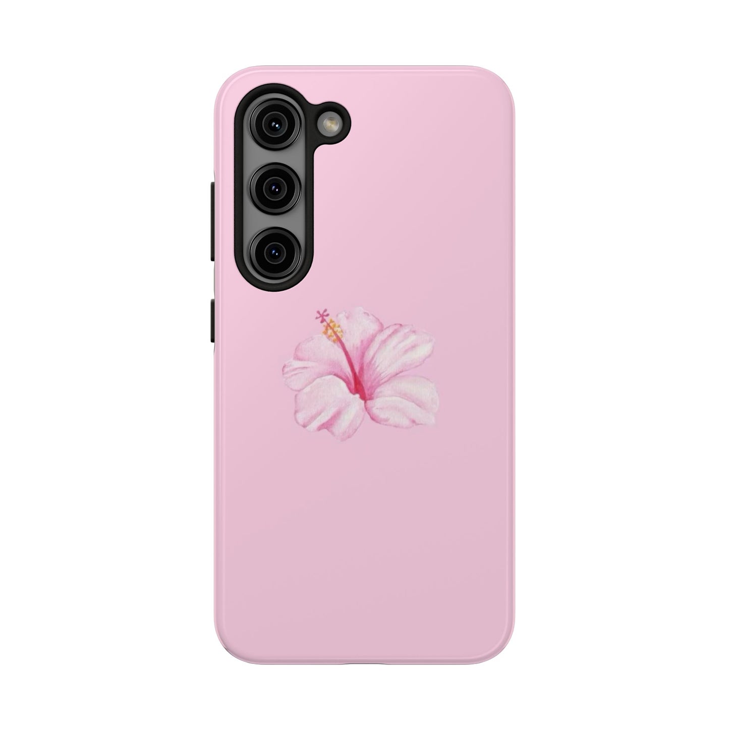 Hibiscus Flower Phone Case, Pink, Tropical, Hawaiin, Clean Girl Aesthetic, Preppy, Glossy Phone Case