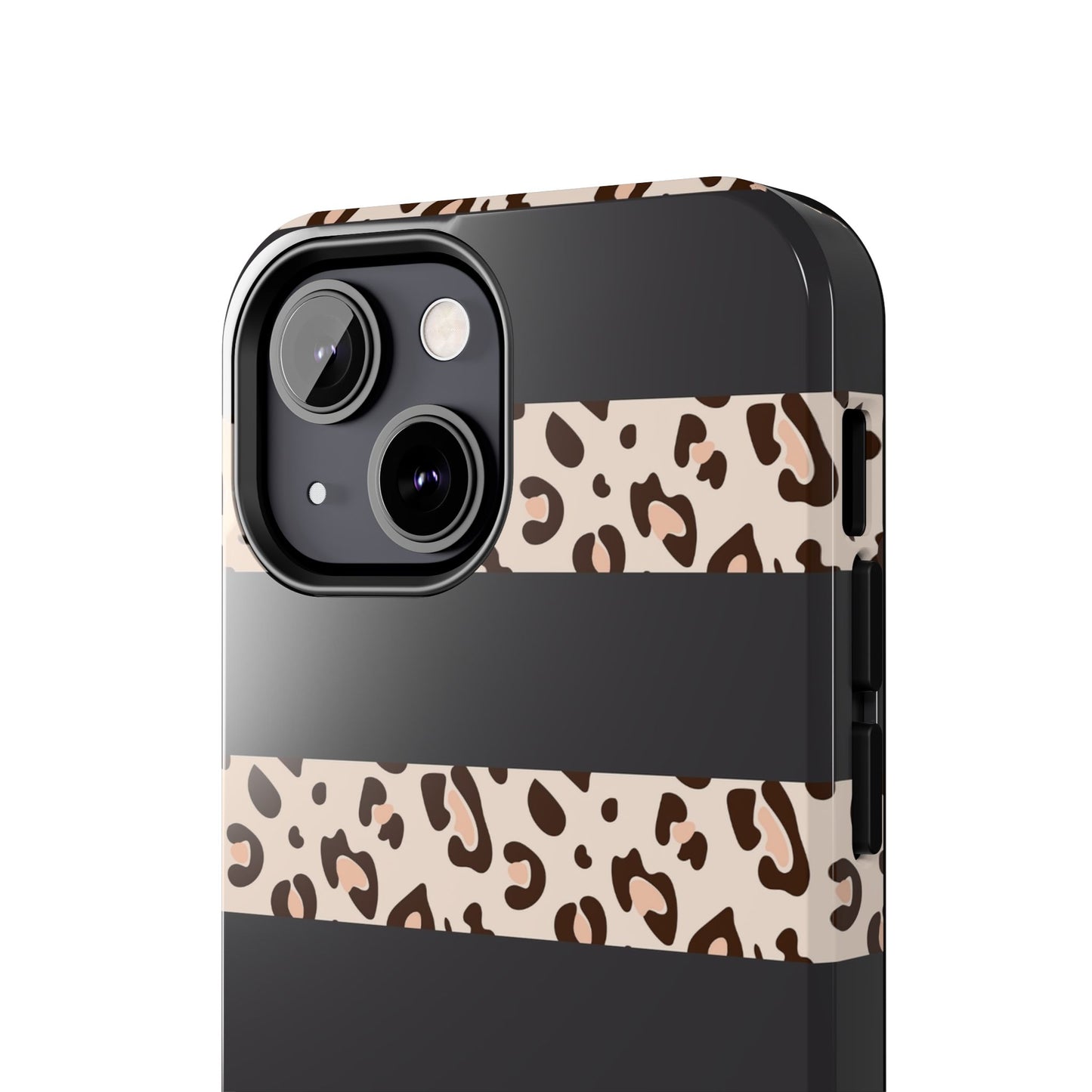 Cheetah Print Striped iPhone Case – Black Striped Cheetah Print Aesthetic