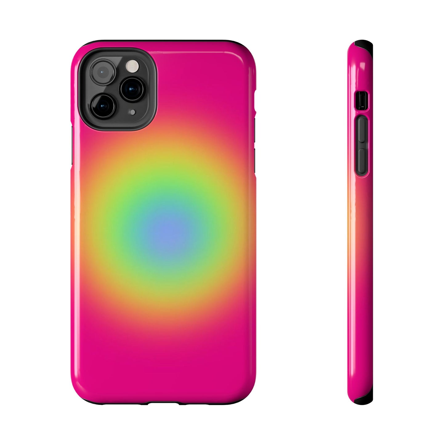 Pink Aura Phone Case, Pink, Yellow, Trendy, Clean Girl Aesthetic, Preppy, Glossy Phone Case