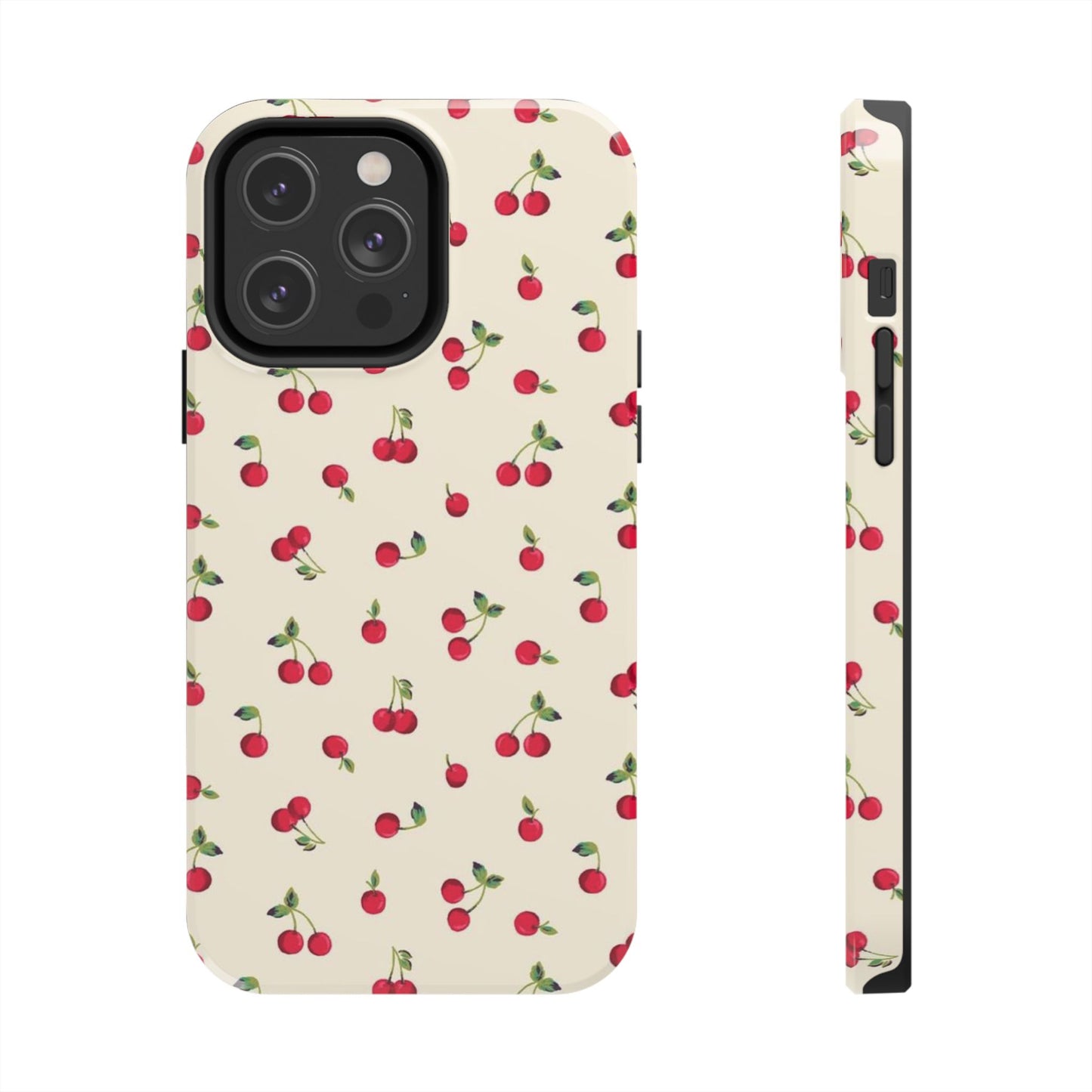 Cherry Print Glossy Phone Case, Feminine, Cutesy