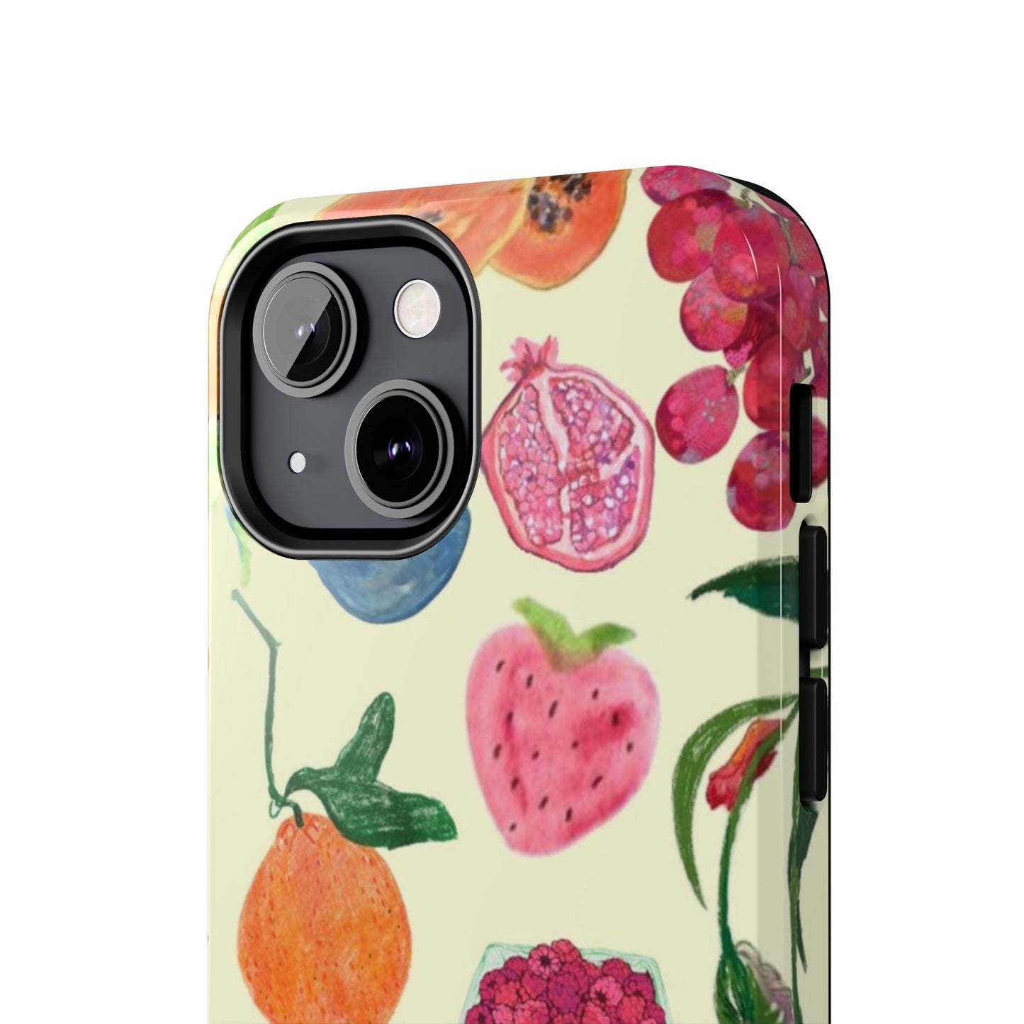 Fruit Print Phone Case, Yellow, Aesthetic, Hailey Bieber, Matilda Djerf, LA, Preppy, Clean Girl, Glossy Phone Case