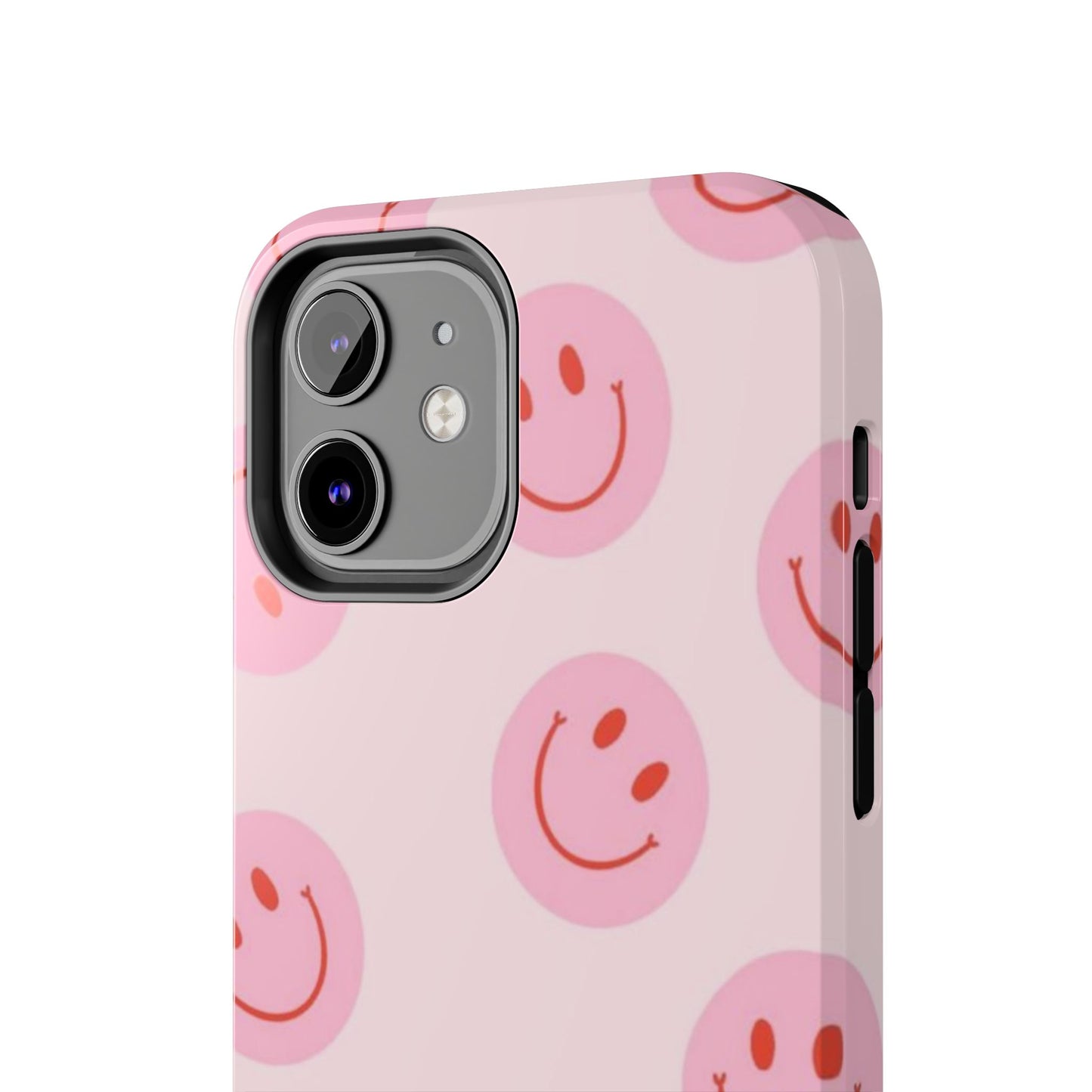 Smiley Face Pink Aesthetic Glossy Phone Case