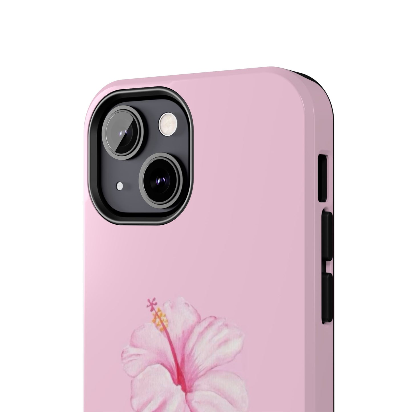 Hibiscus Flower Phone Case, Pink, Tropical, Hawaiin, Clean Girl Aesthetic, Preppy, Glossy Phone Case