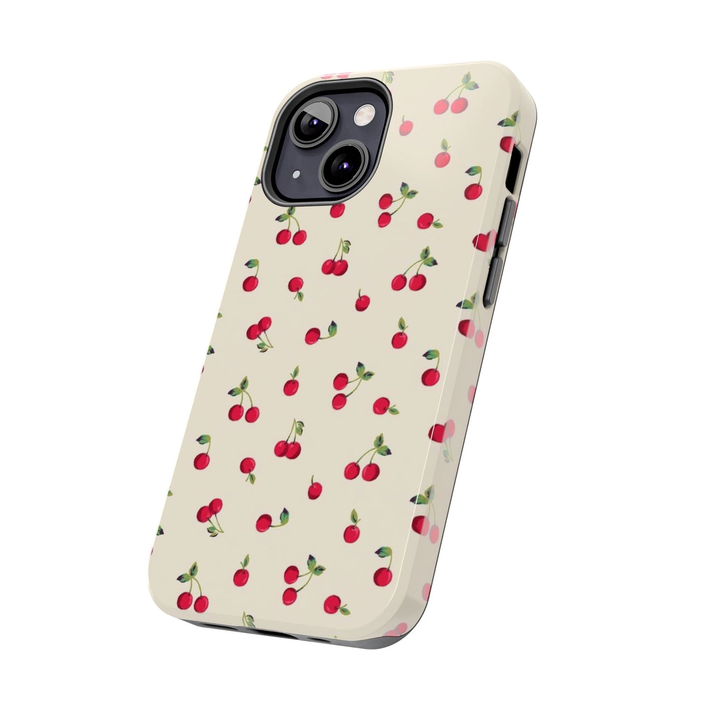 Cherry Print Glossy Phone Case, Feminine, Cutesy