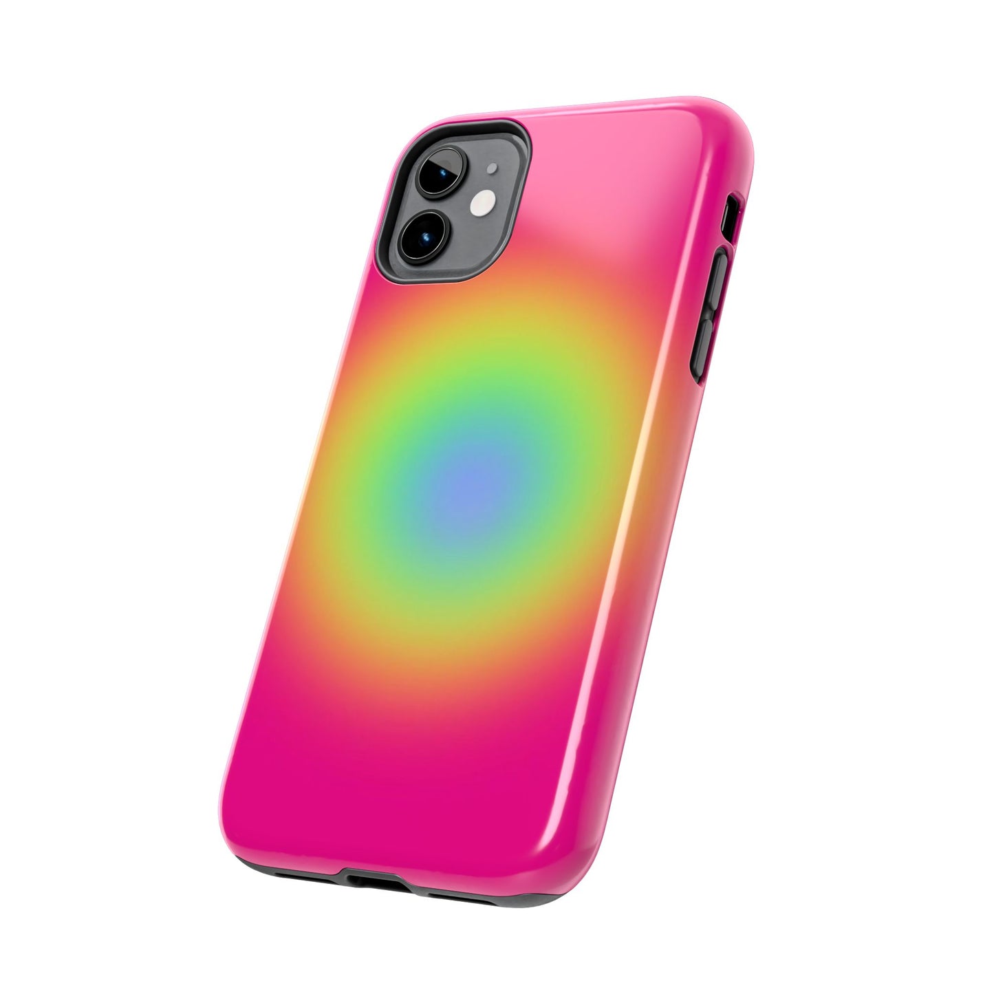 Pink Aura Phone Case, Pink, Yellow, Trendy, Clean Girl Aesthetic, Preppy, Glossy Phone Case
