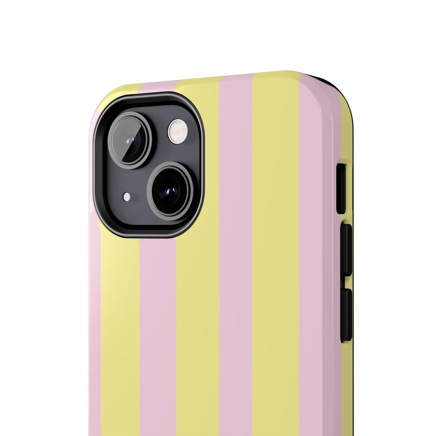 Pastel striped phone case, Pink and yellow stripes