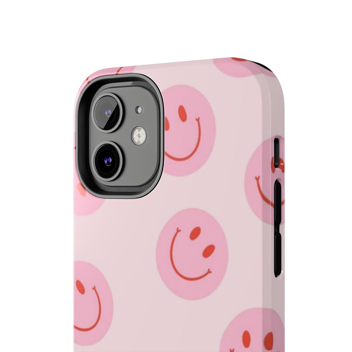 Smiley Face Pink Aesthetic Glossy Phone Case